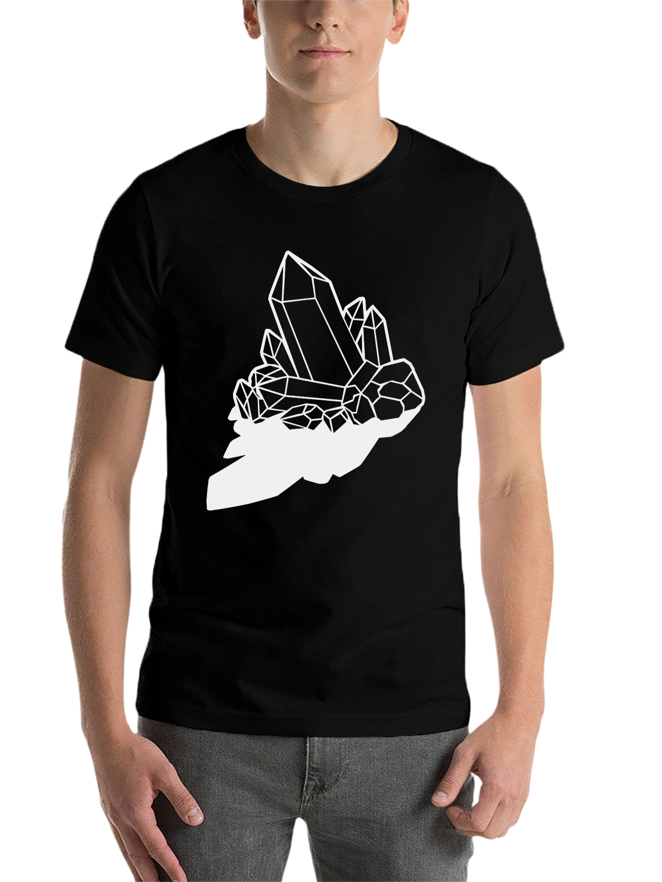 Black Crystal Cluster Graphic Tee - Black Cotton Blend view 7