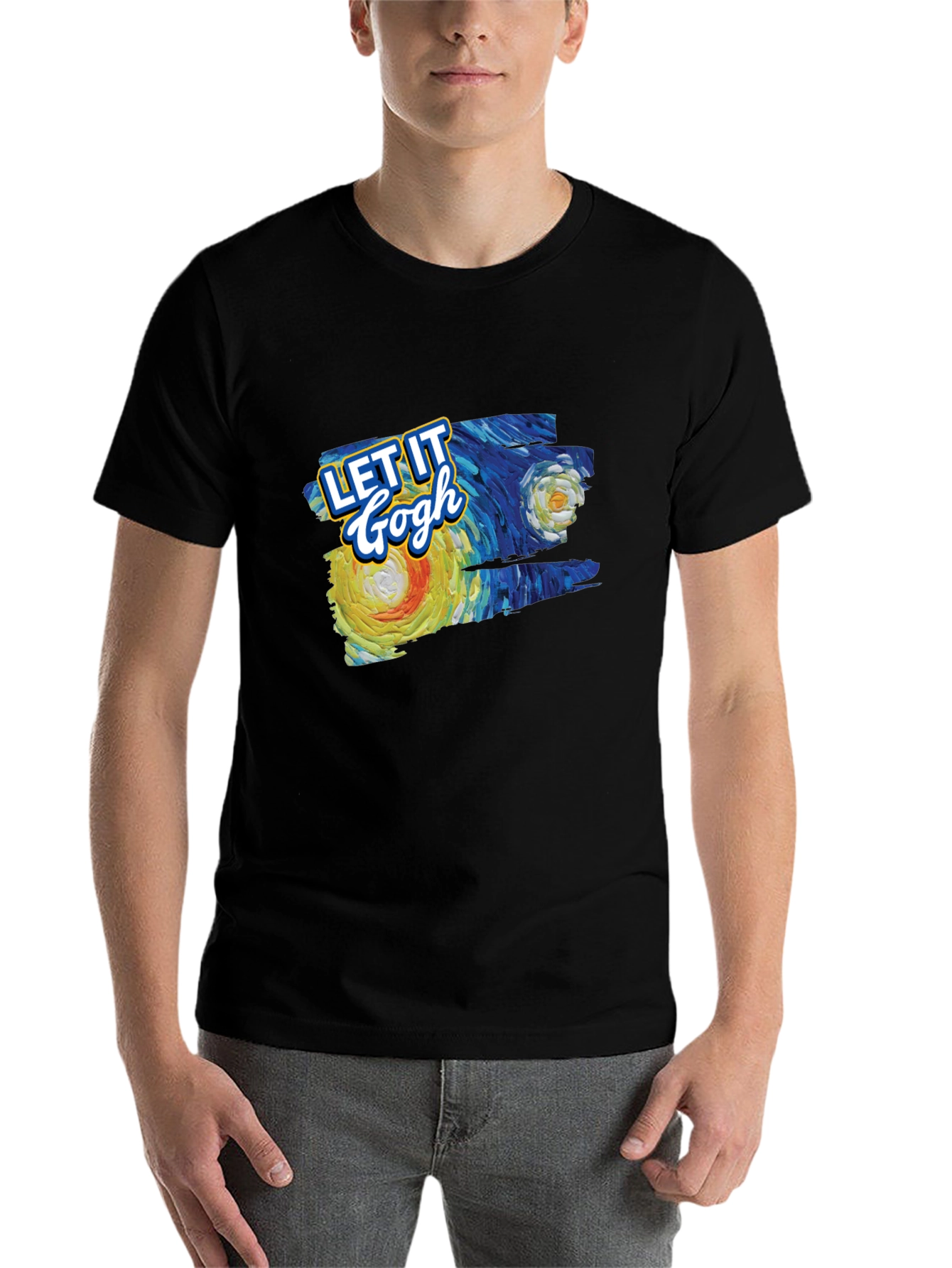 Black Let It Gogh T-Shirt - Artistic Tee view 7