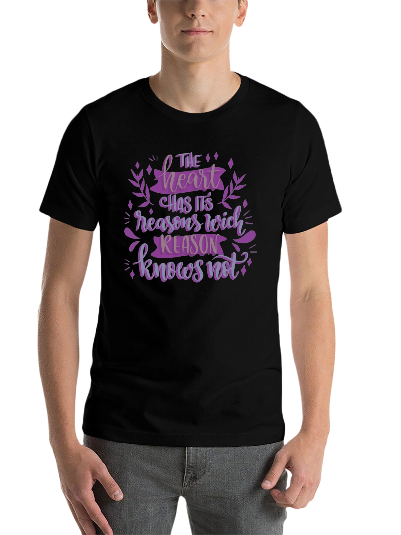 Black The Heart Has its Reasons Graphic Tee view 7