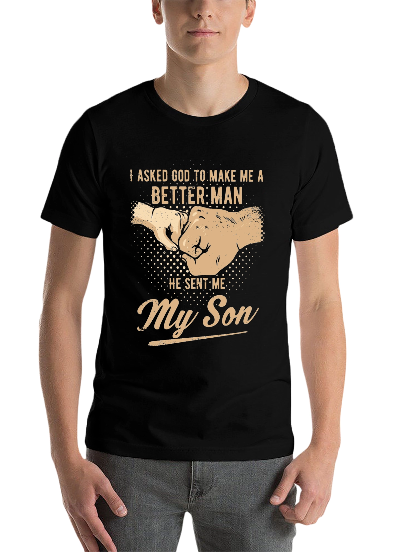 Black Better Man T-Shirt - My Son Design view 7