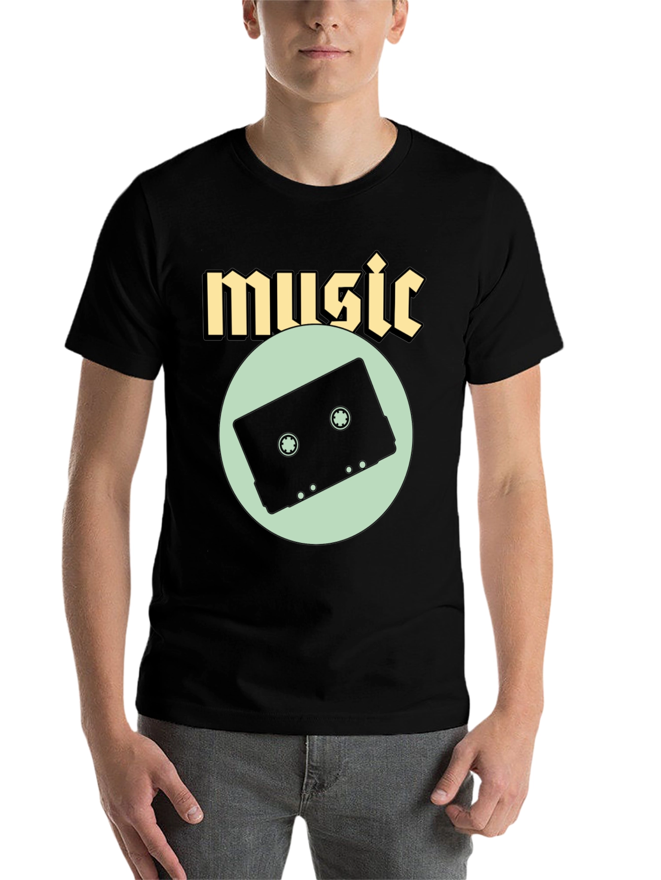 Black Music Cassette Graphic Tee view 7