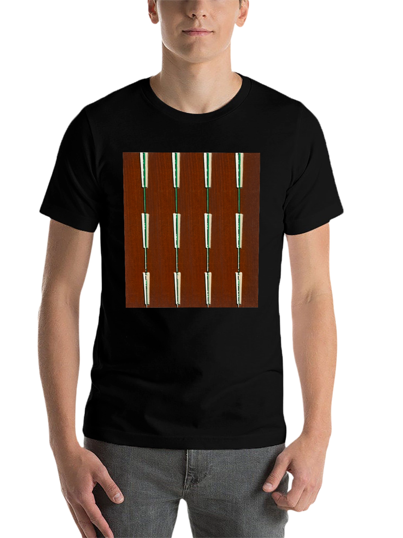Black Retro Panel T-Shirt - Unique Design view 7