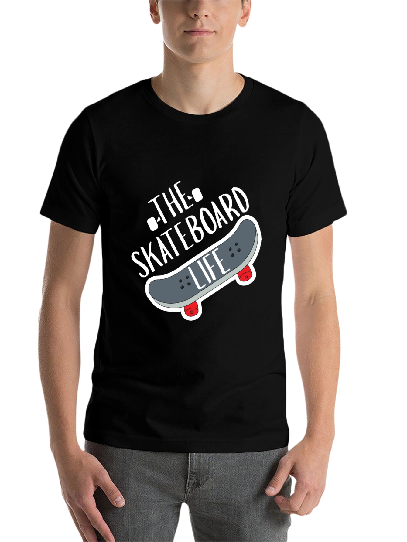 Black Skateboard Life Graphic Tee - Black view 7
