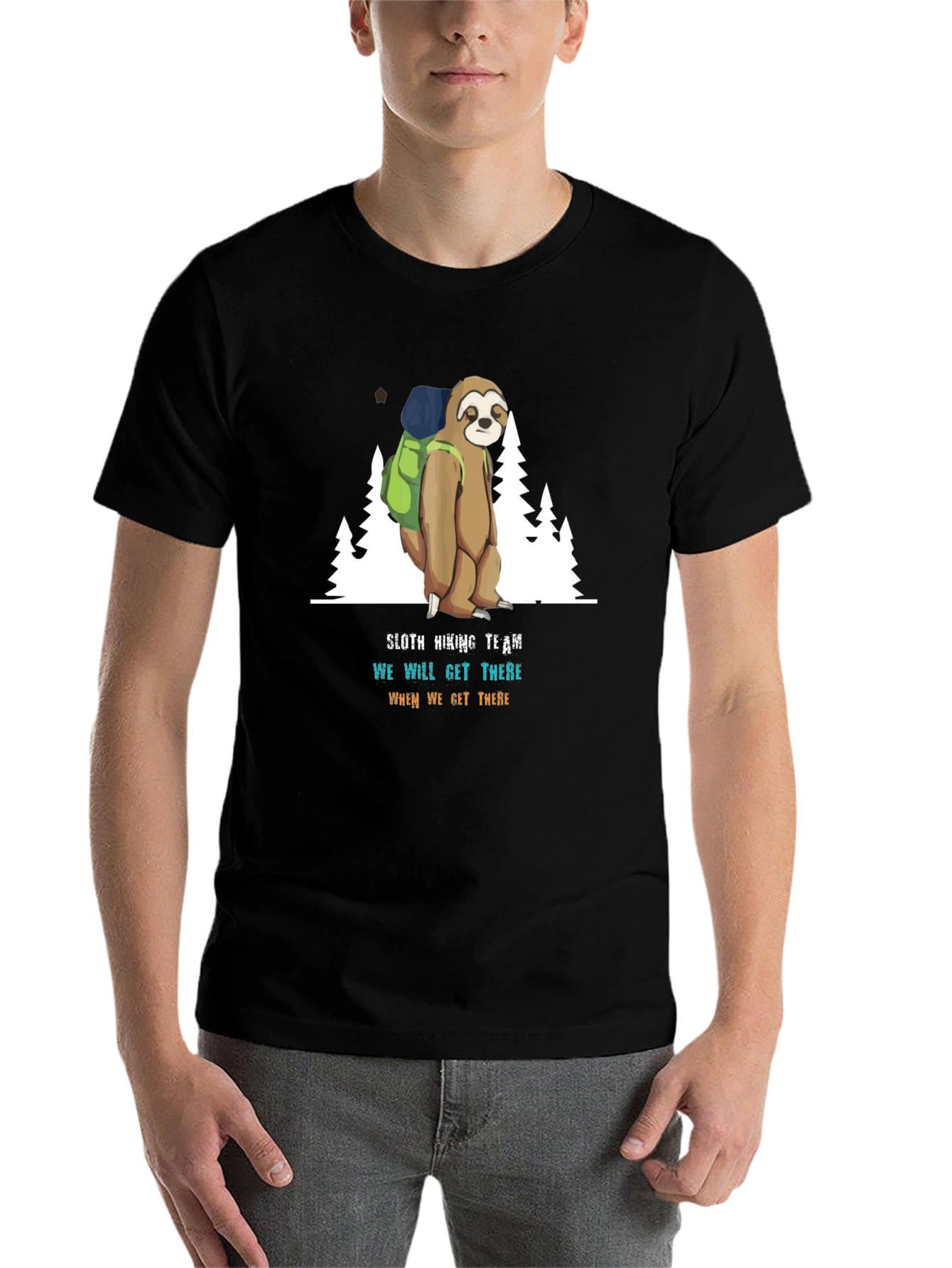 Black Sloth Hiking Team Graphic Tee - Relaxed Fit view 7