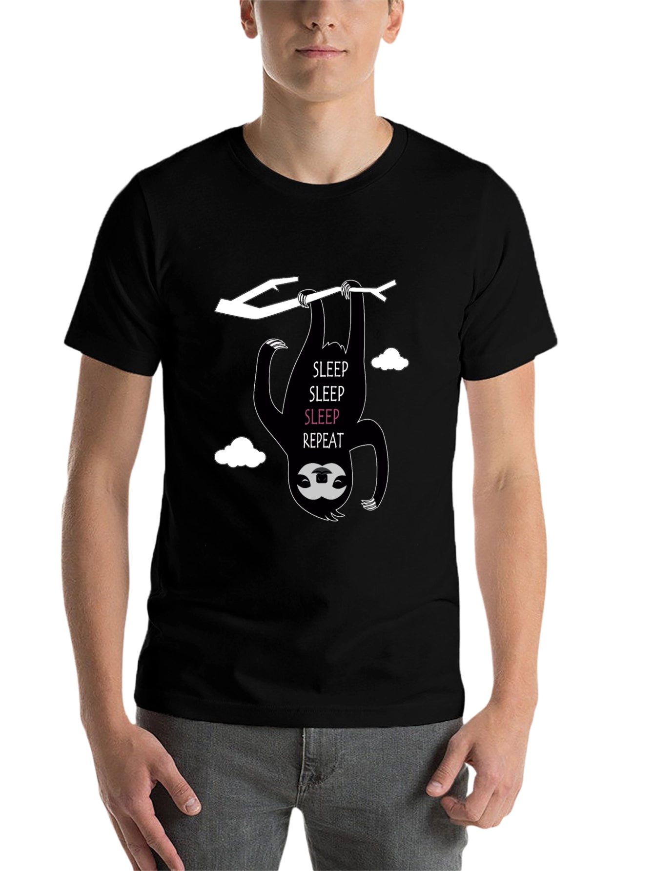 Black Sleepy Sloth T-Shirt - Hang In There! view 7