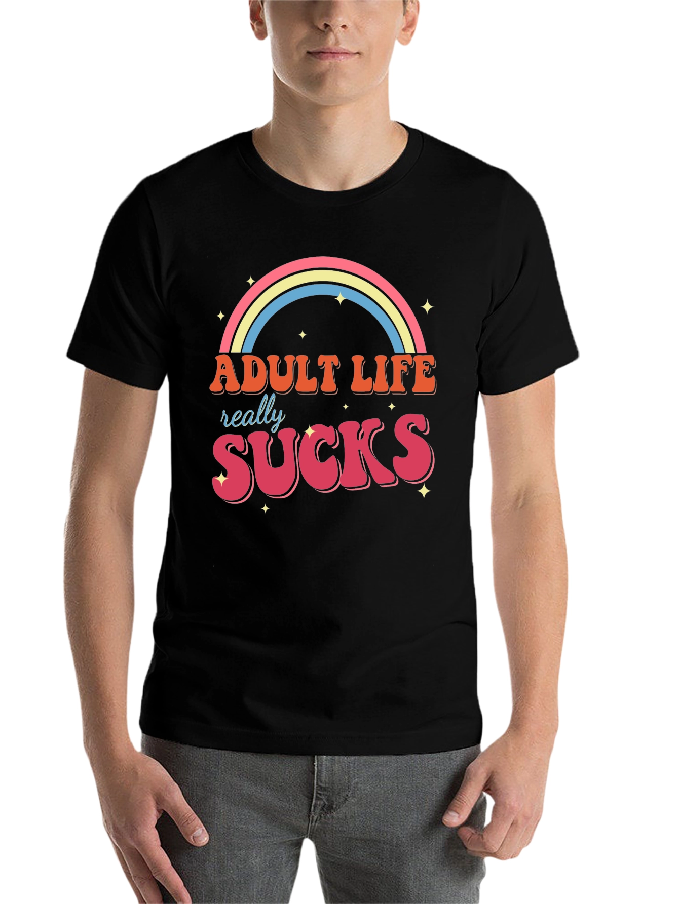 Black Adult Life Sucks Graphic T-Shirt view 7
