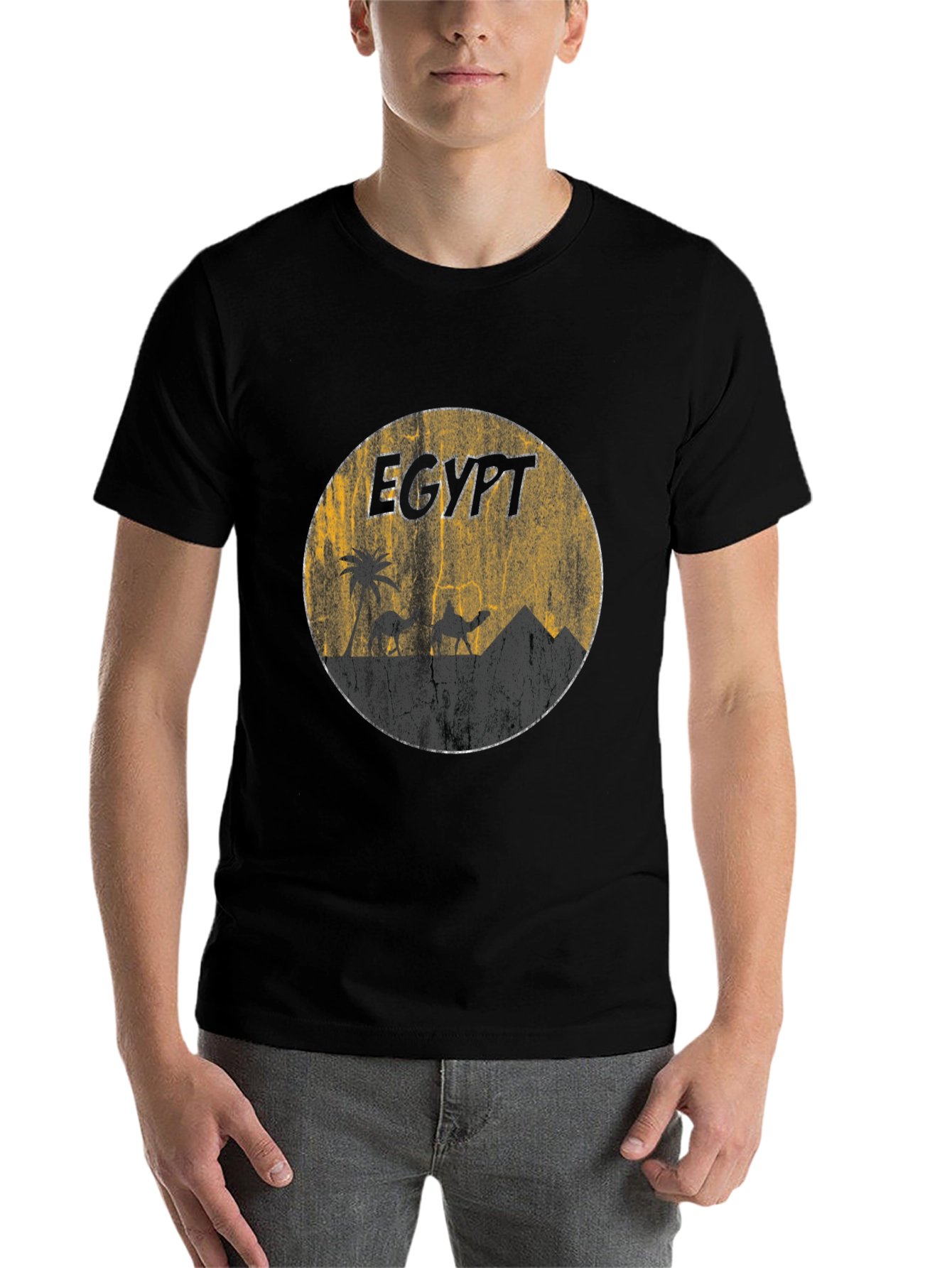 Black Egypt Vintage Graphic T-Shirt view 7