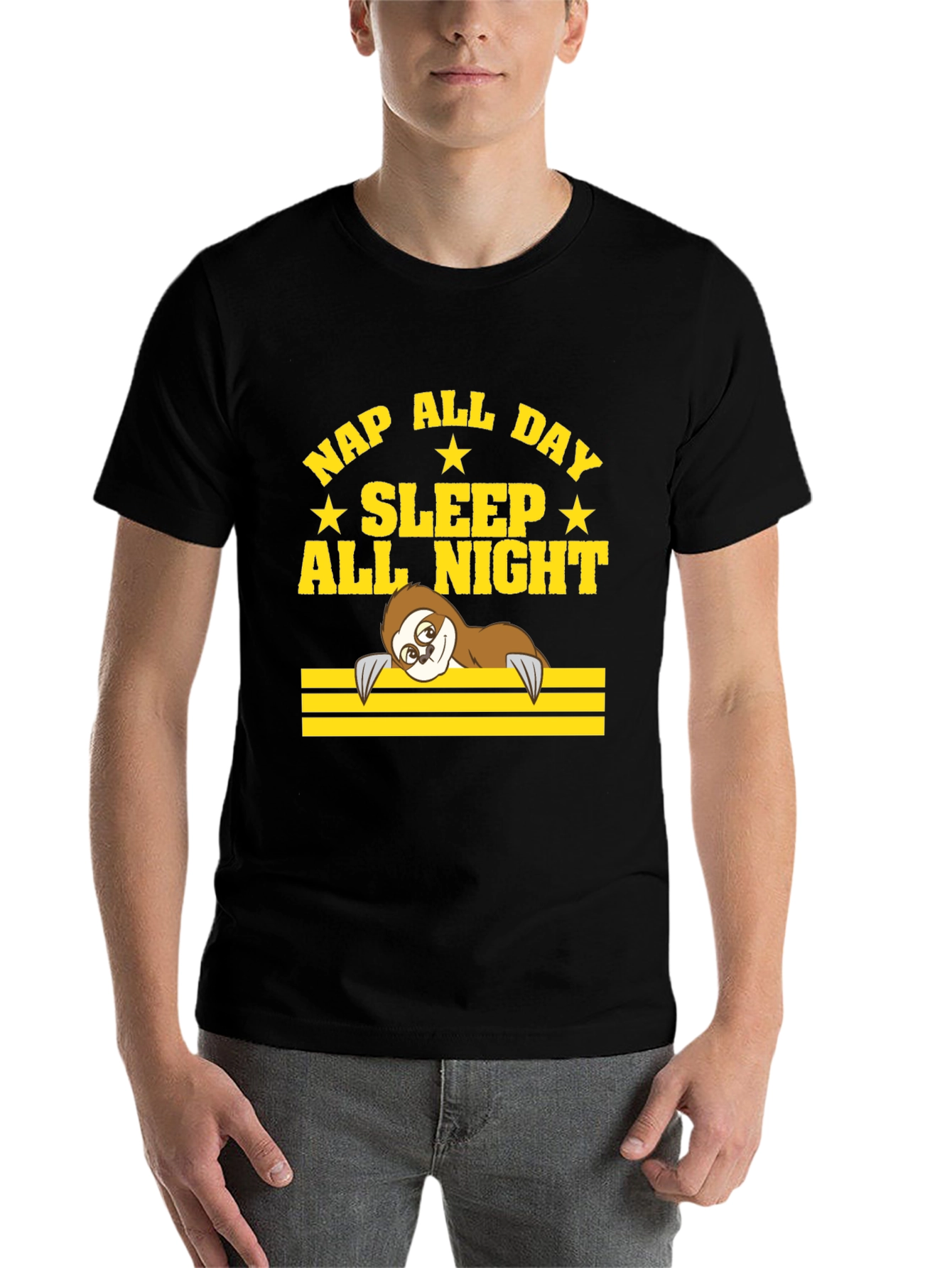 Black Nap All Day Sloth T-Shirt view 7