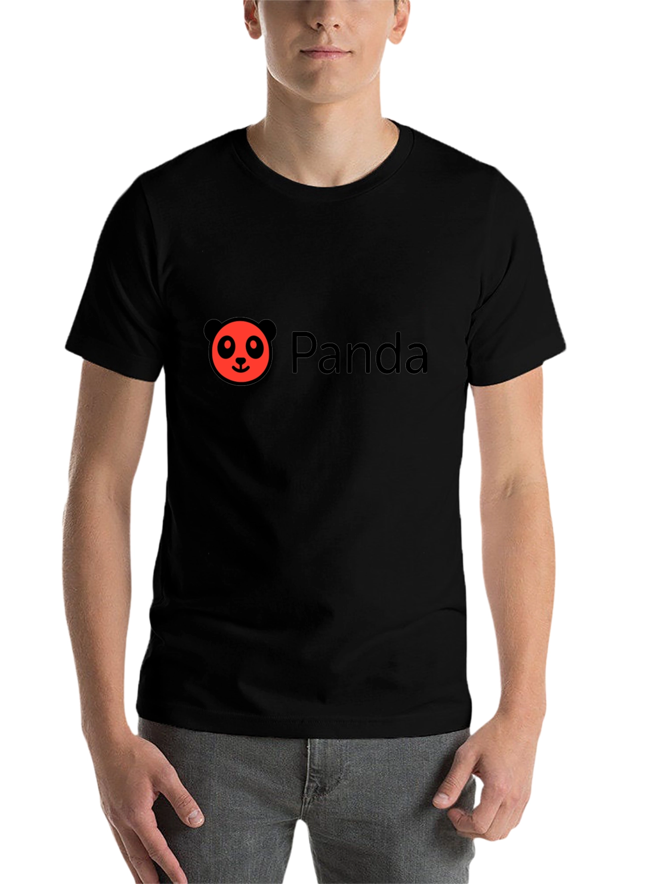 Black Panda Logo Graphic T-Shirt - Casual Black Tee view 7