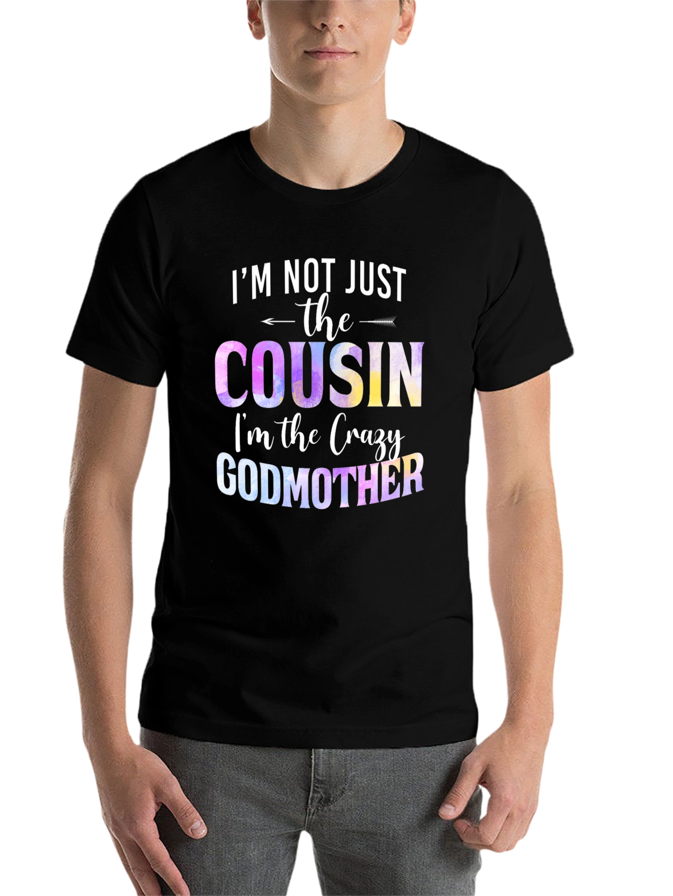 Black Crazy Godmother T-Shirt - Fun Novelty Tee view 7