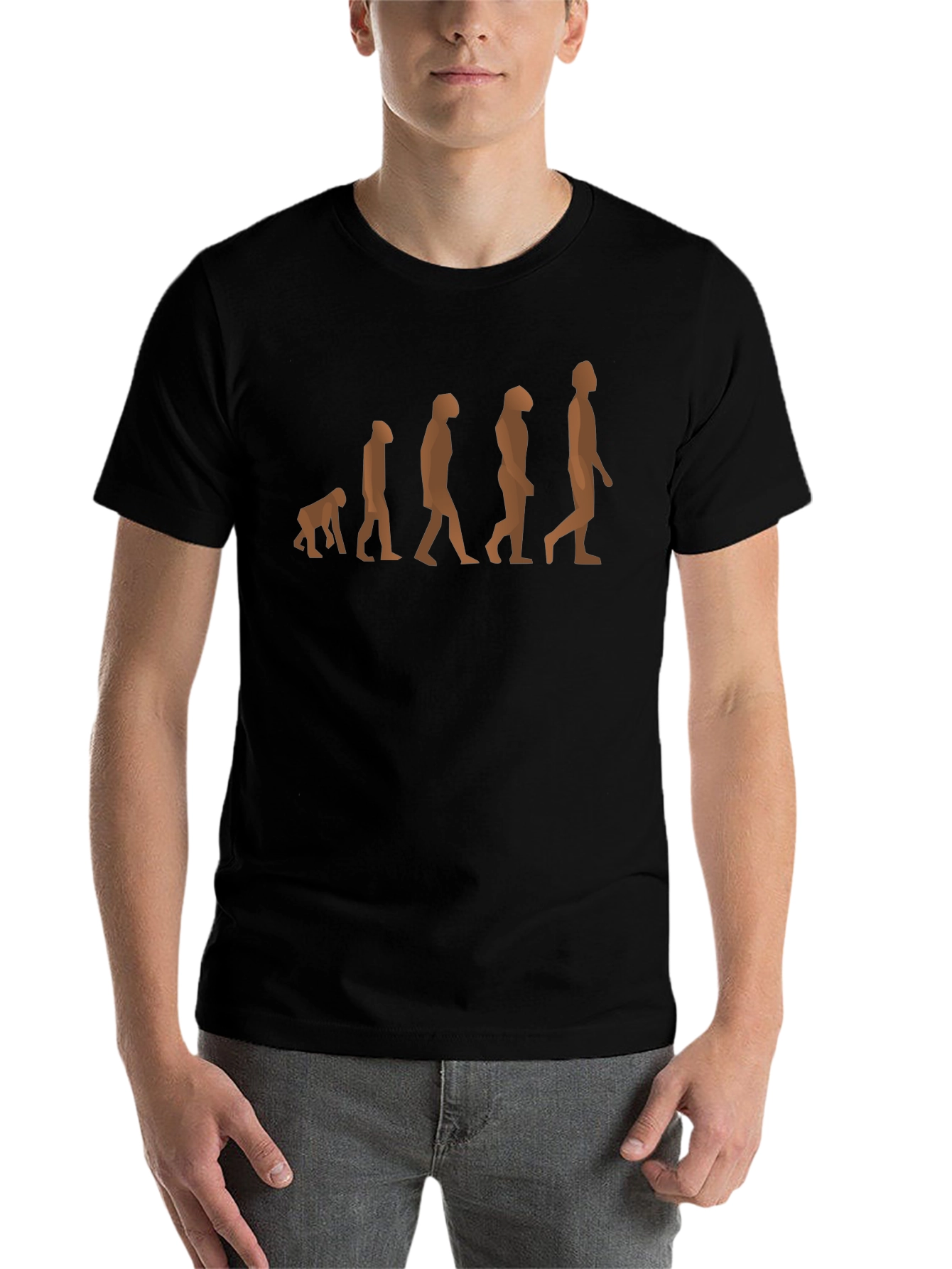 Black Evolution Graphic Tee - Black Cotton Casual T-Shirt view 7