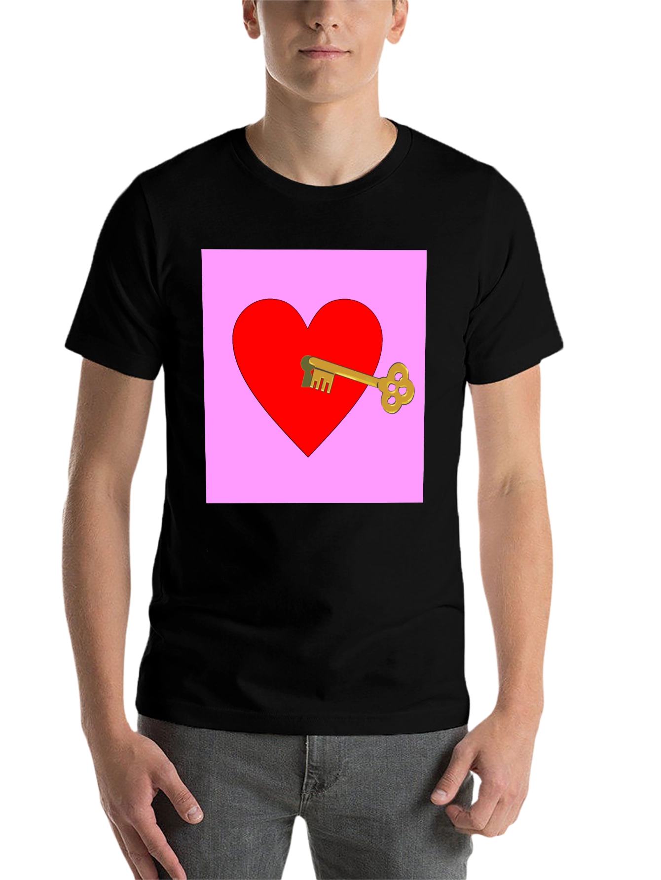 Black Key to My Heart Graphic Tee - Black view 7