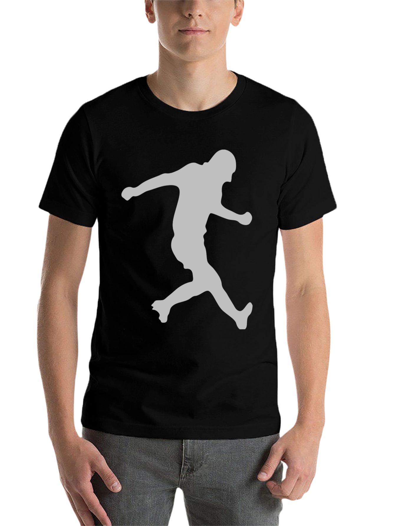 Black Men's Black Graphic Tee - Silhouette Print view 7