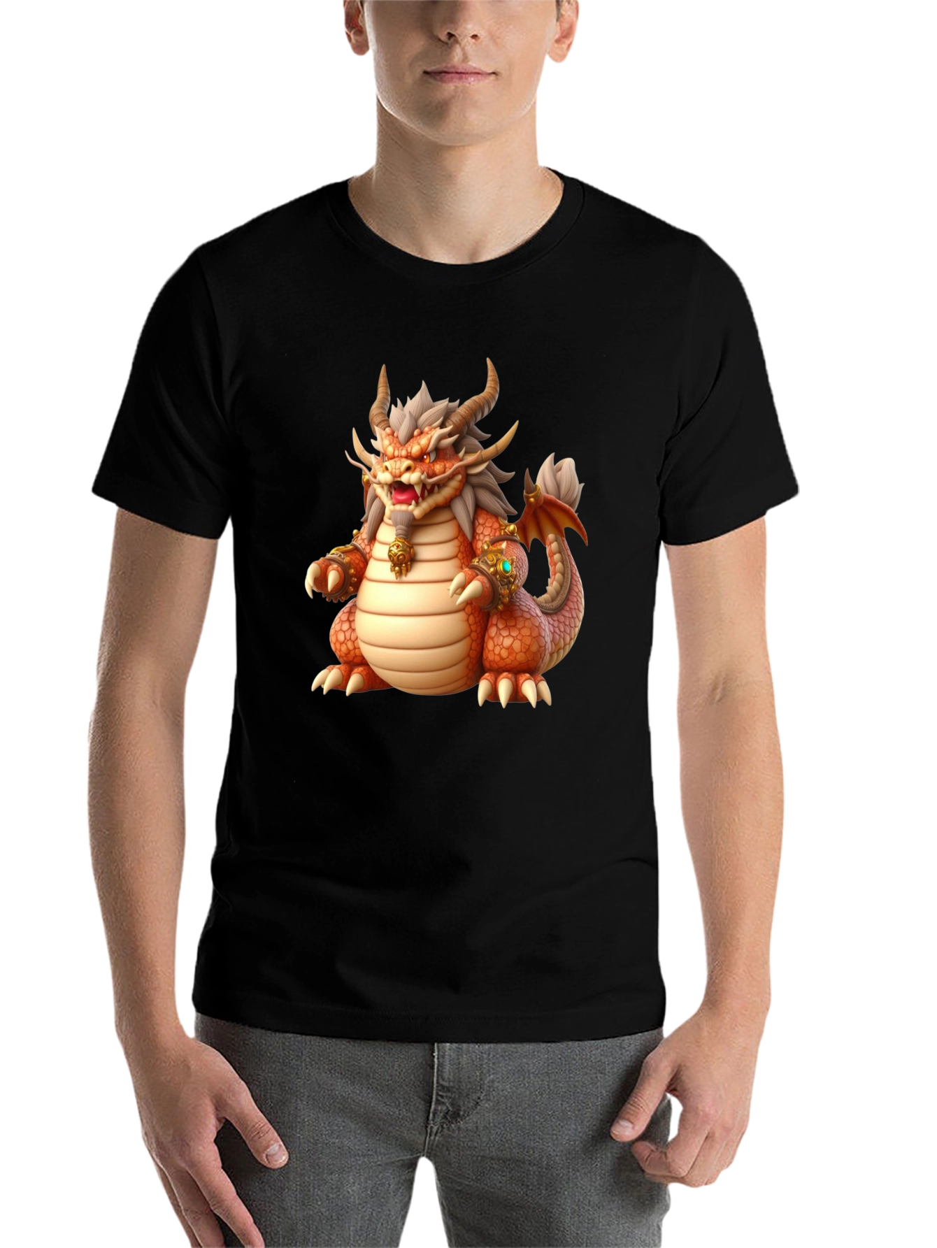 Black Dragon Graphic Tee - Fantasy Print view 7