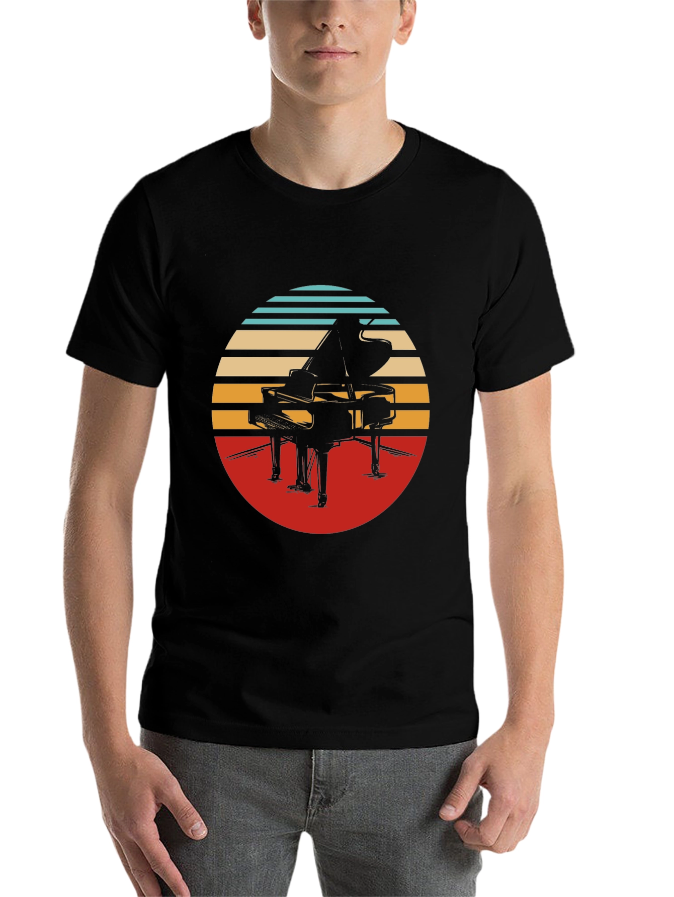 Retro Piano Graphic Tee - Stylish Comfort - 7