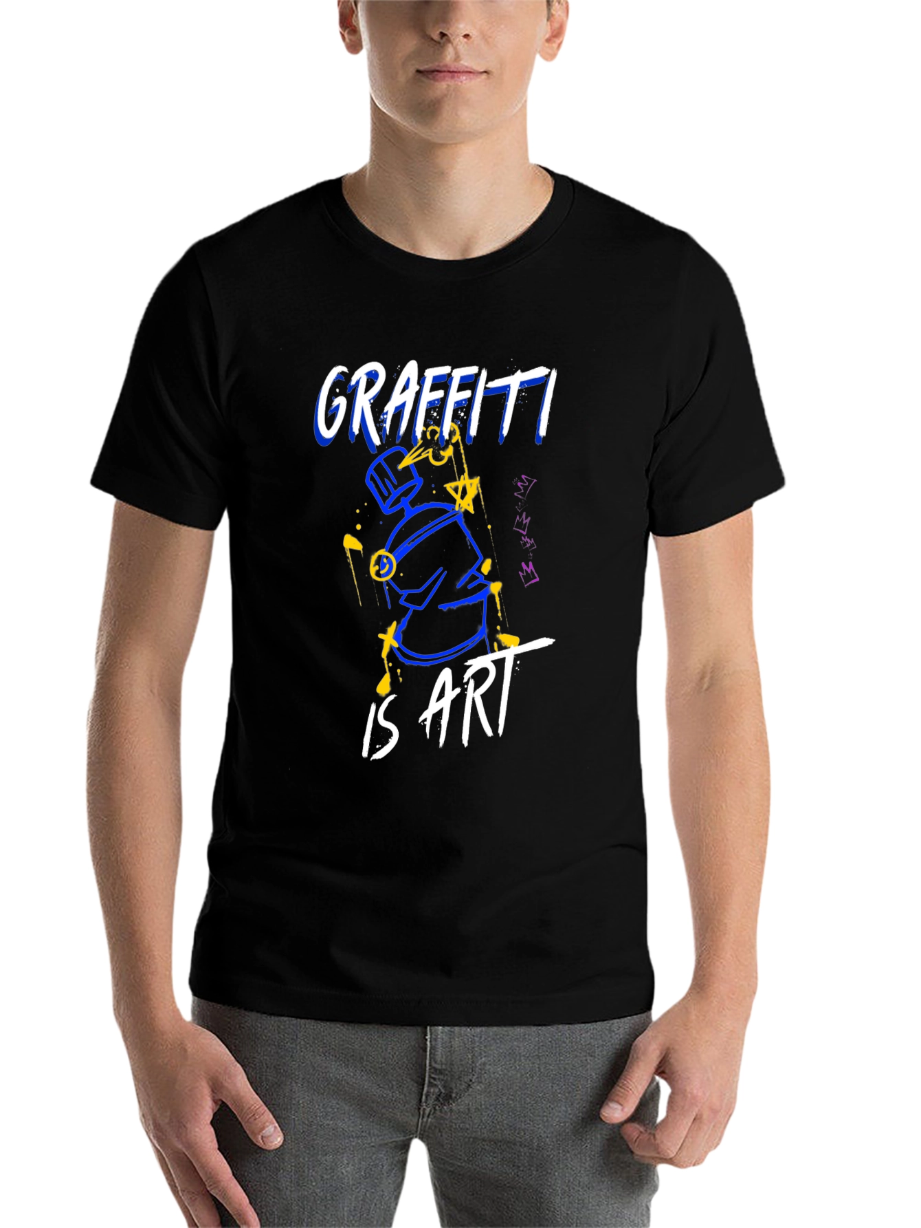 Black Graffiti Is Art Black Graphic Tee view 7