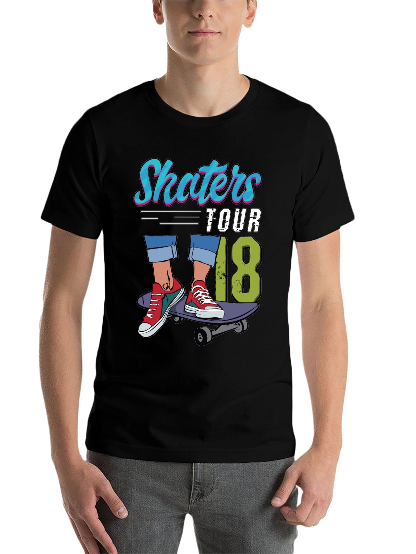 Black Skaters Tour '18 Graphic T-Shirt view 7