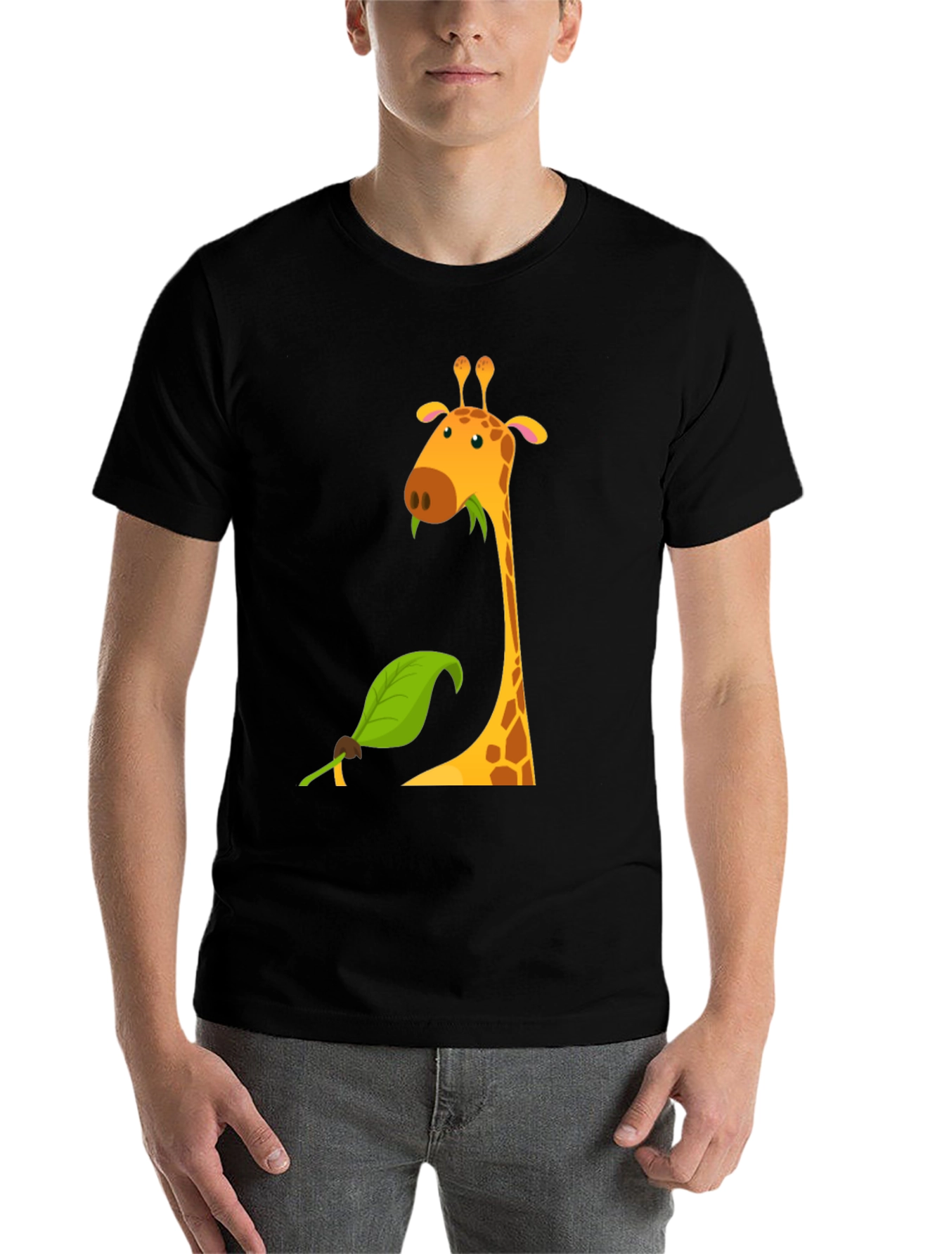 Black Giraffe Graphic Tee - Black Cotton Blend view 7