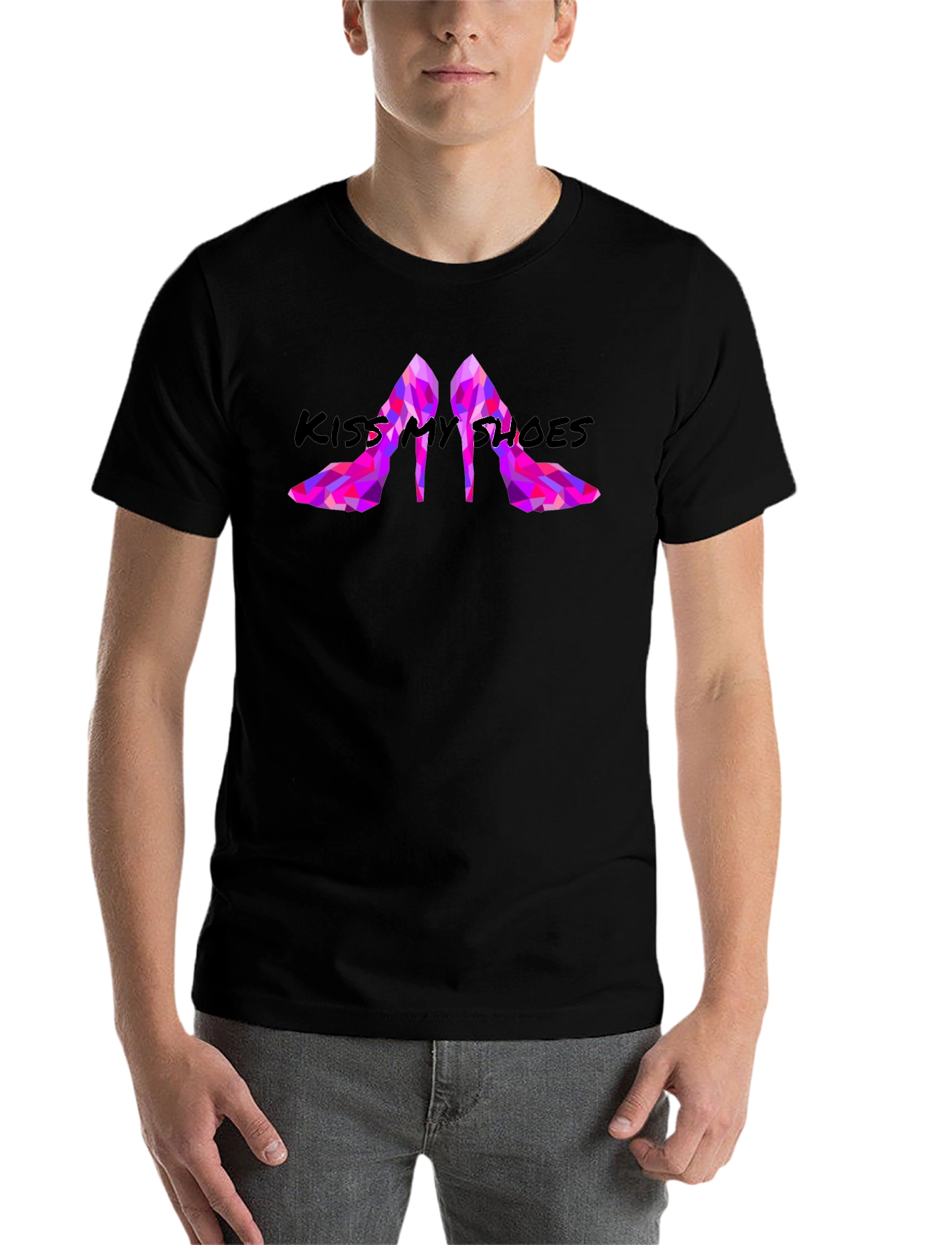 Black Kiss My Shoes Graphic Tee - Stylish & Bold view 7