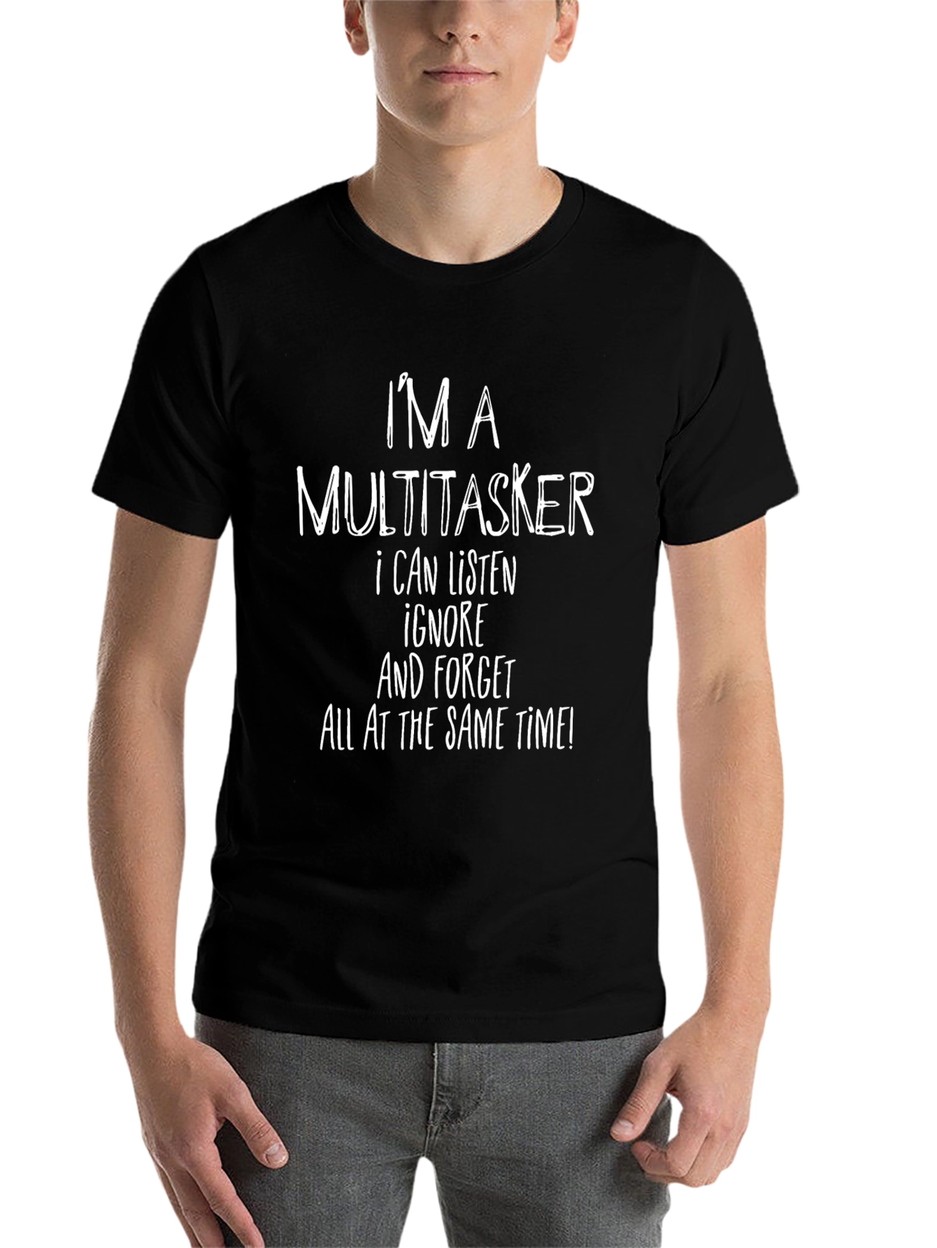 Black Multitasker Funny Graphic Tee - Sarcastic Humor T-Shirt view 7