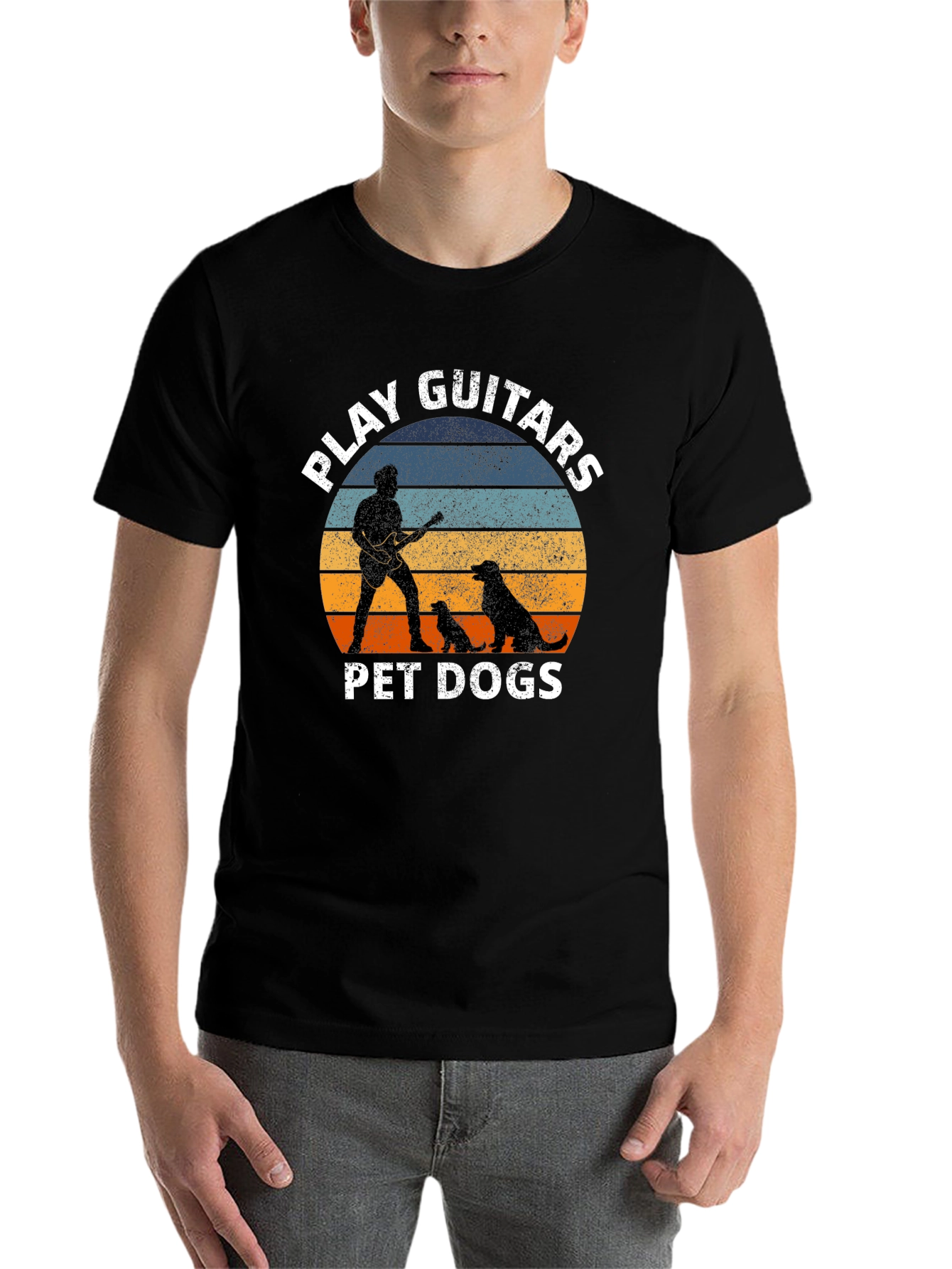 Black Play Guitars Pet Dogs Graphic Tee view 7