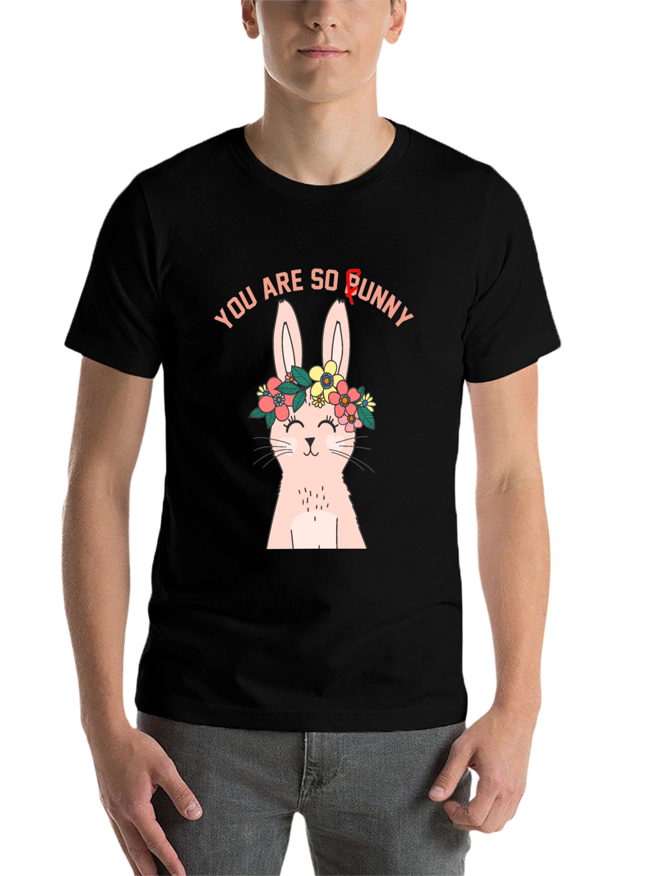 Black You Are So Bunny Graphic T-Shirt view 7