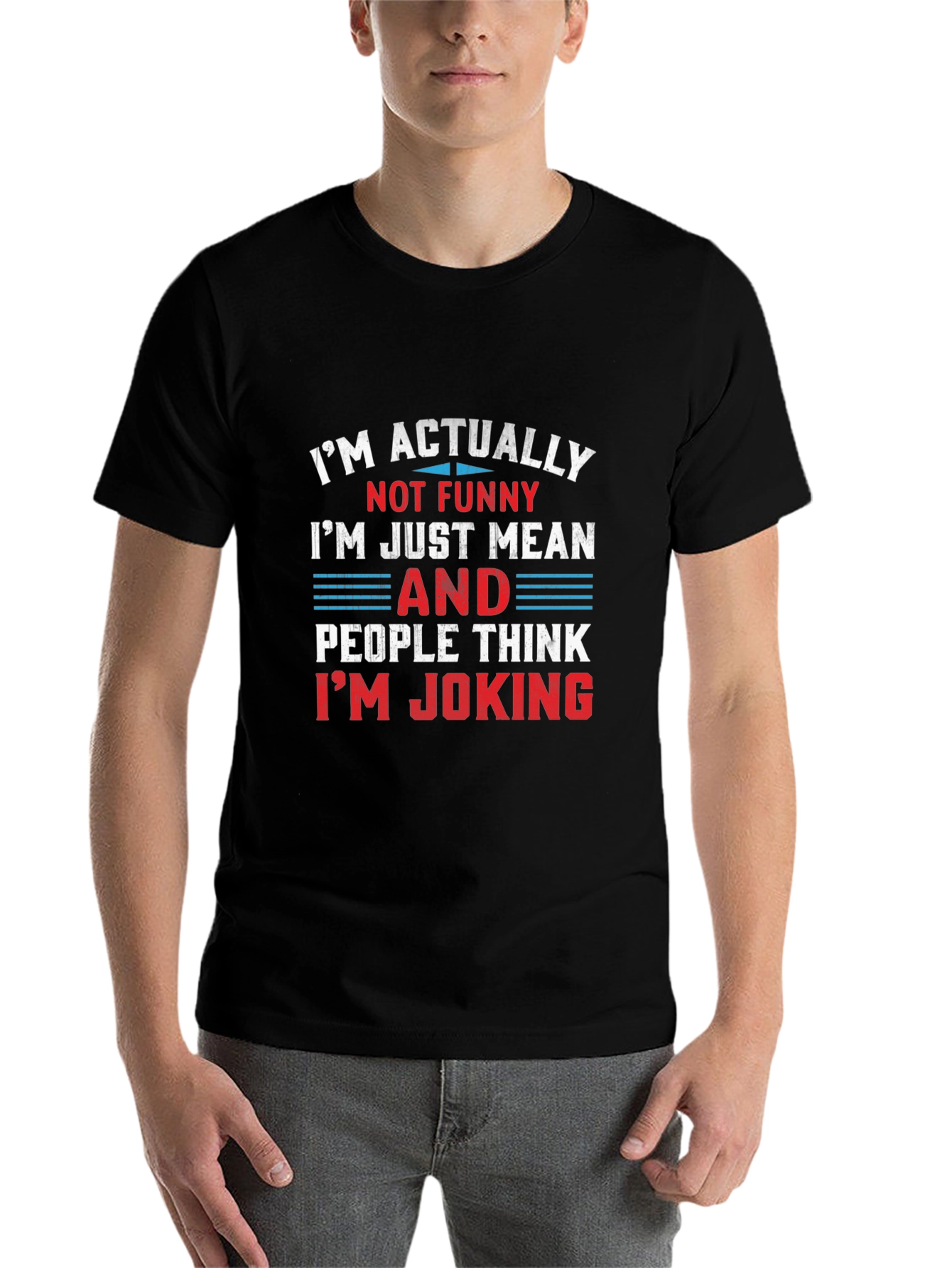 Black Funny Mean Joking T-Shirt view 7