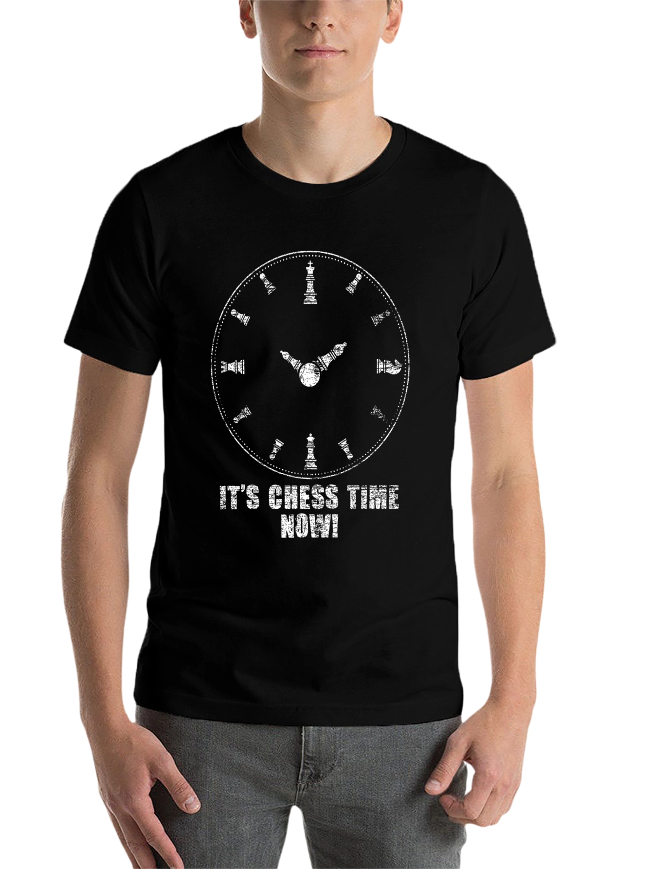 Black Chess Time Now! Graphic T-Shirt view 7