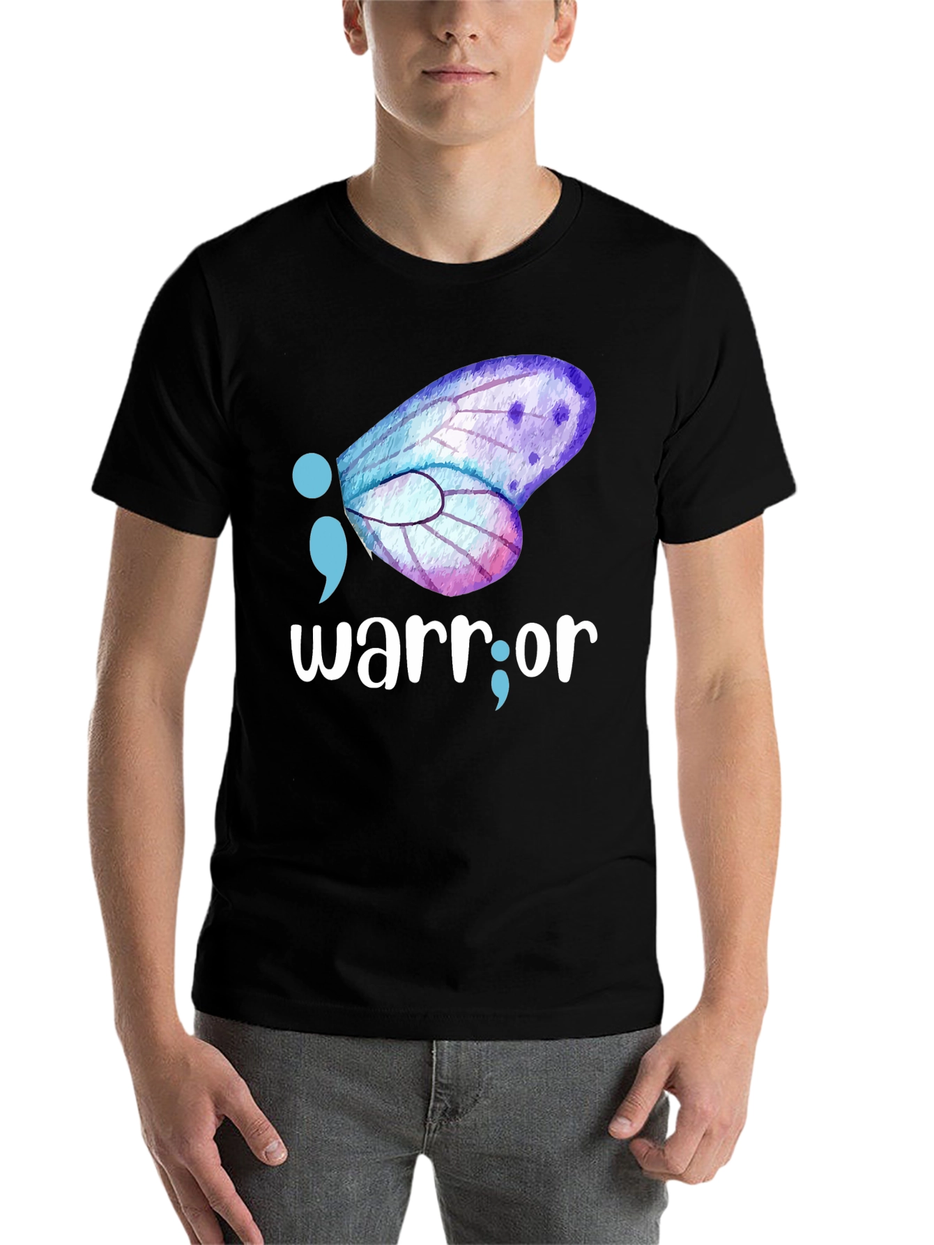 Black Warrior Semipcolon Butterfly Graphic Tee view 7
