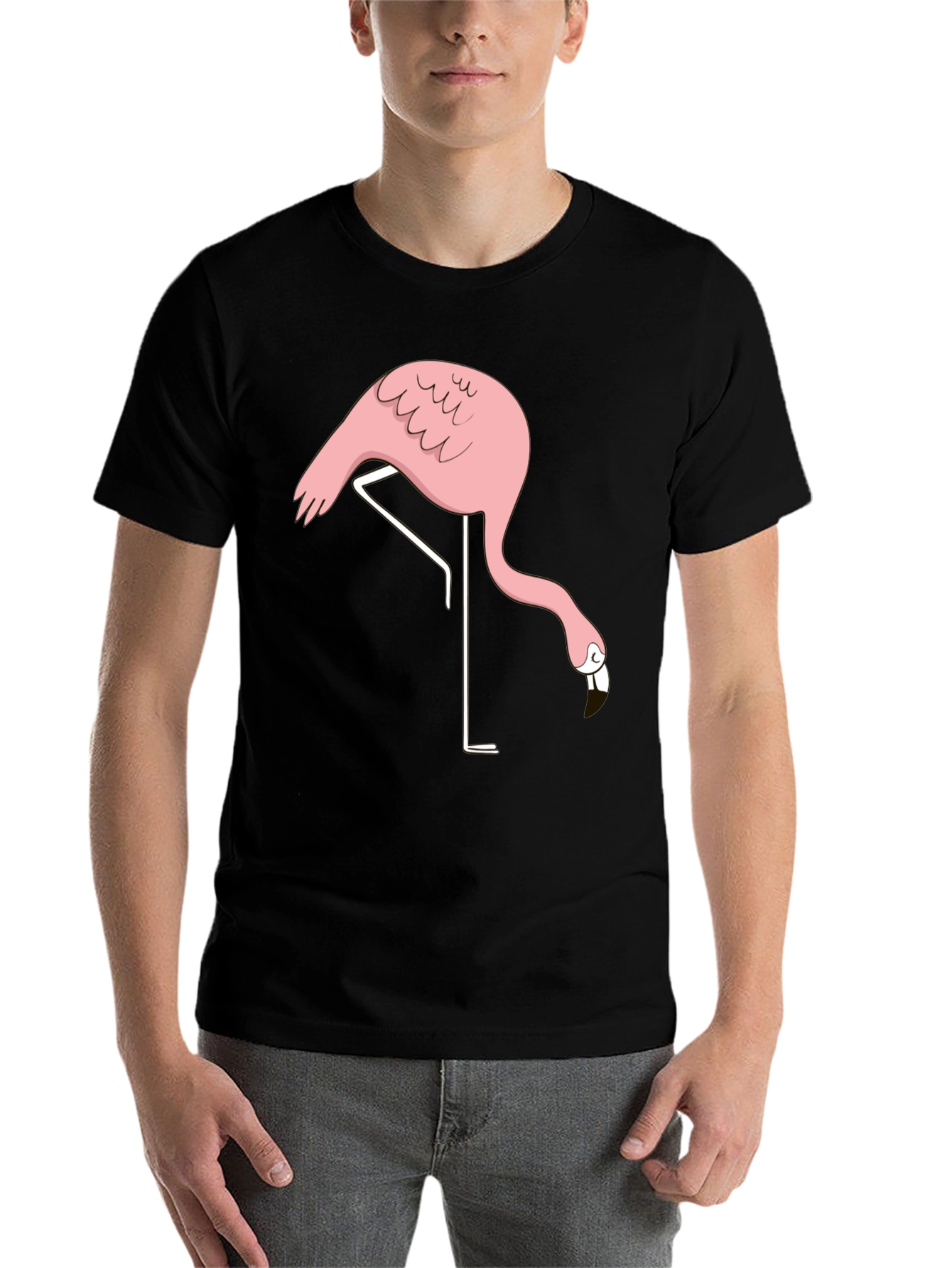Black Black Flamingo Graphic Tee - Quirky Casual Style view 7