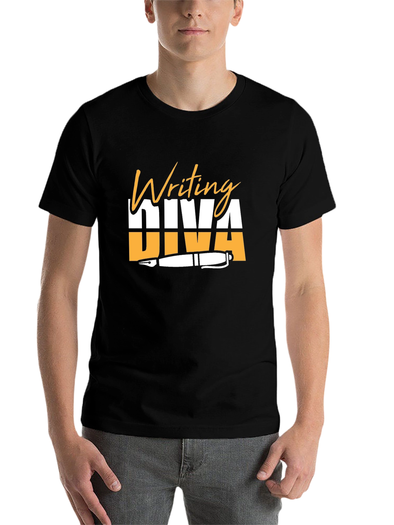 Black Writing Diva Black T-Shirt view 7