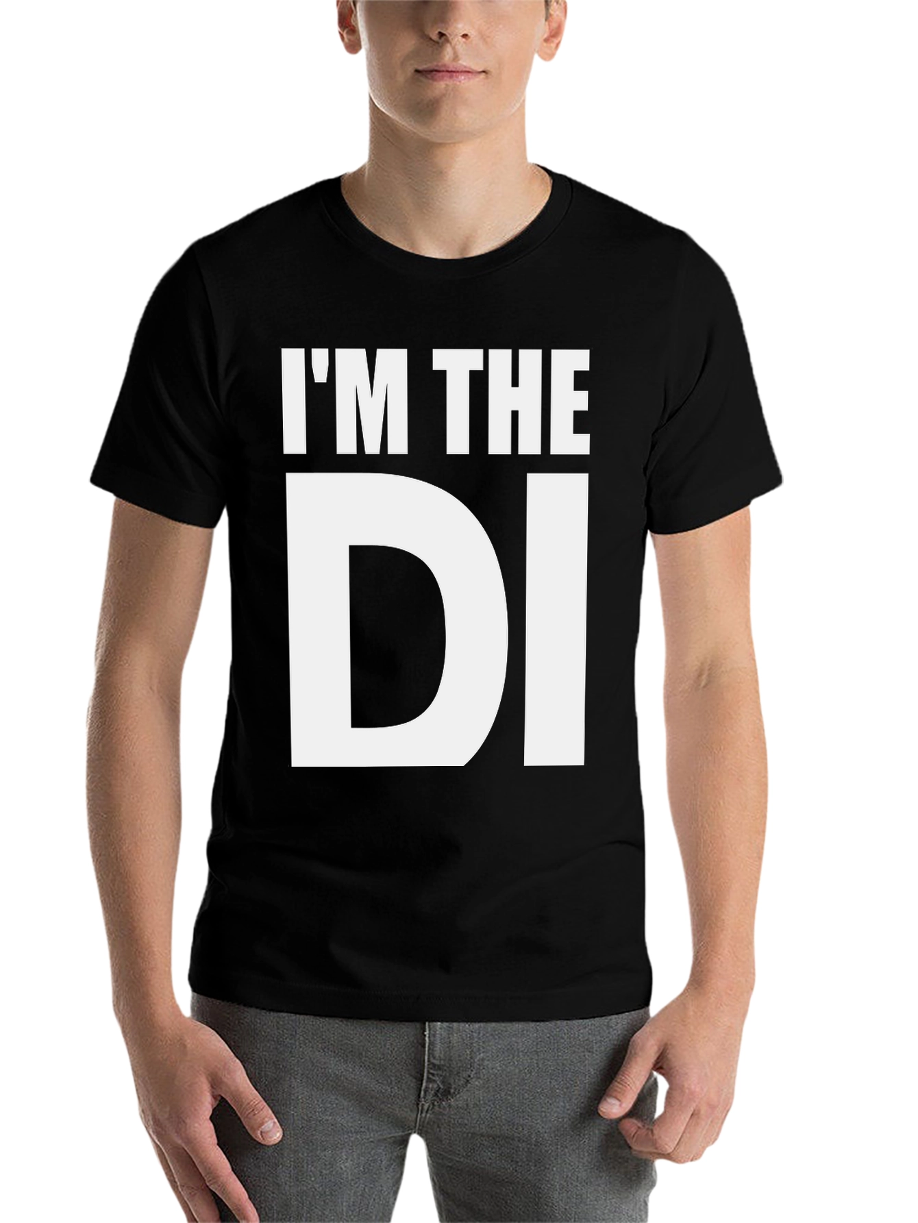Black I'm The DI Black T-Shirt Funny Graphic Tee view 7