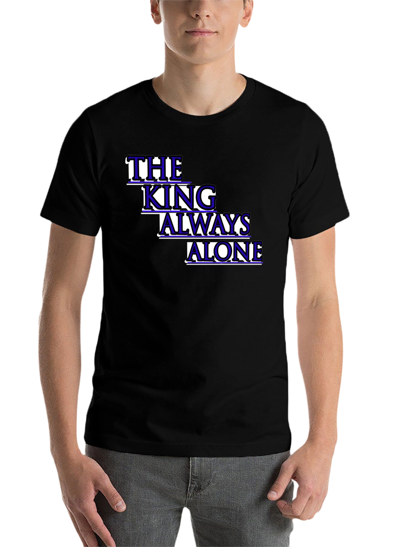 Black The King Always Alone Graphic Tee view 7