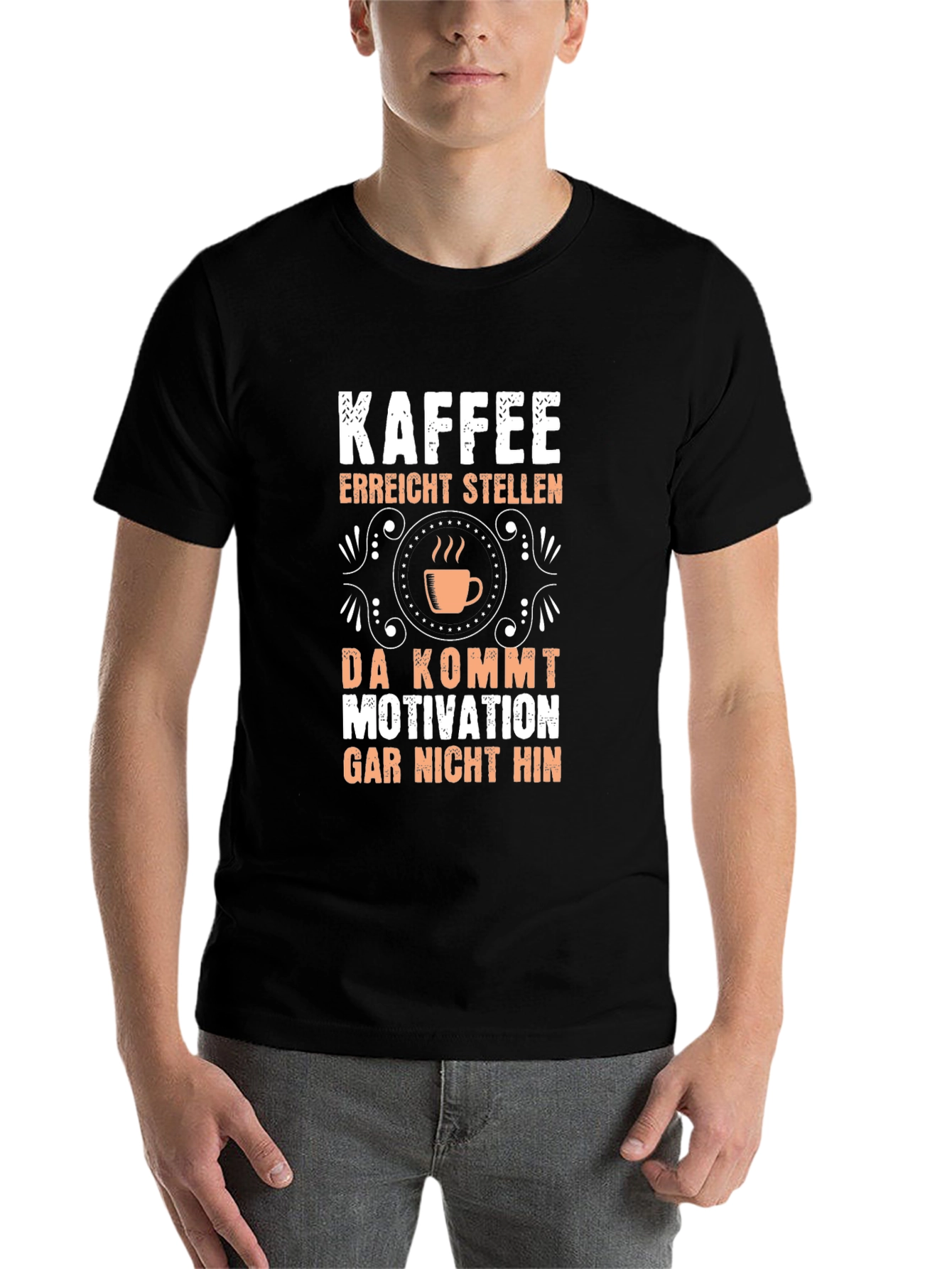 Black Kaffee Motivation T-Shirt - Funny Coffee Lover Tee view 7
