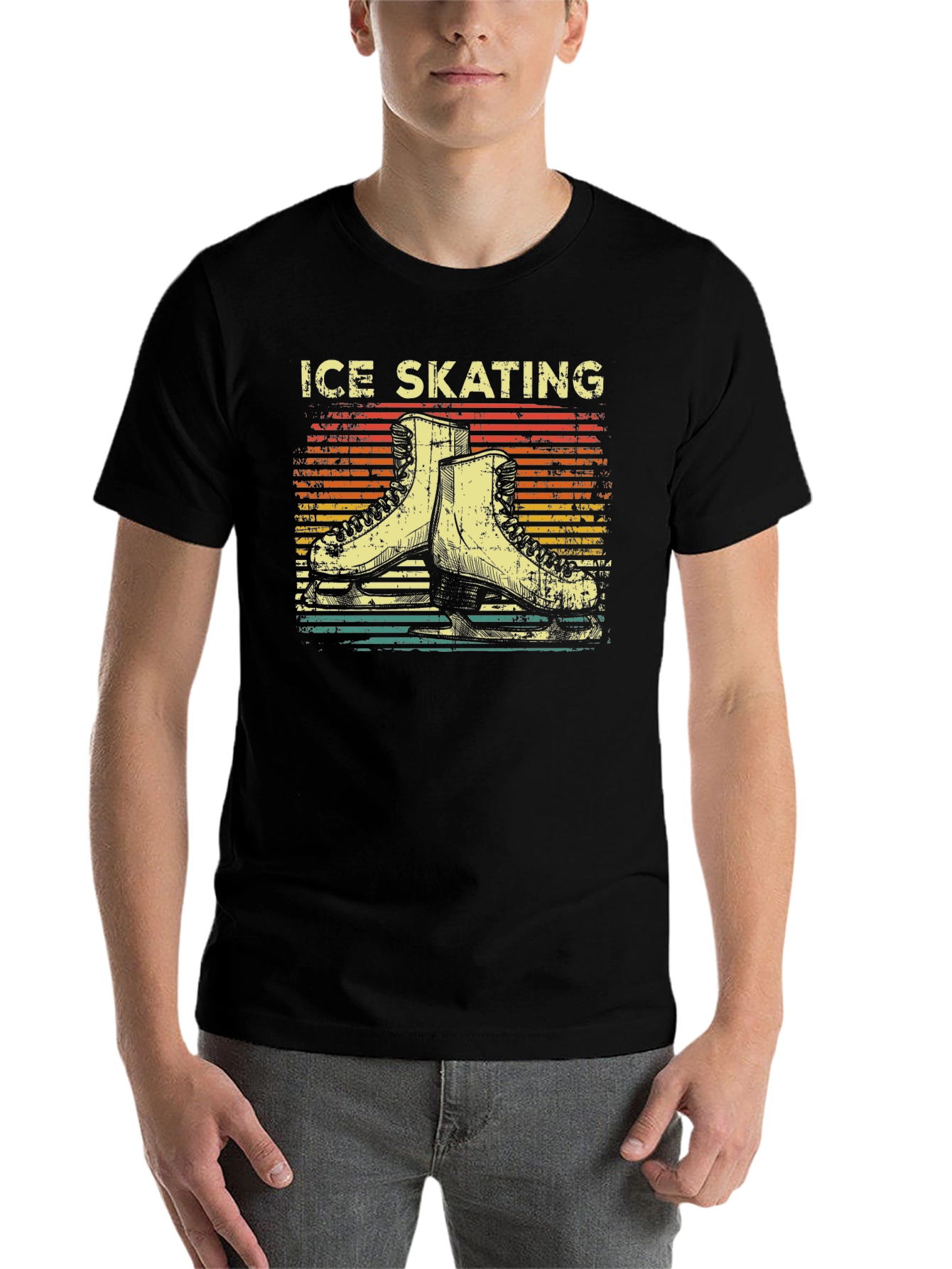 Black Retro Ice Skating T-Shirt view 7