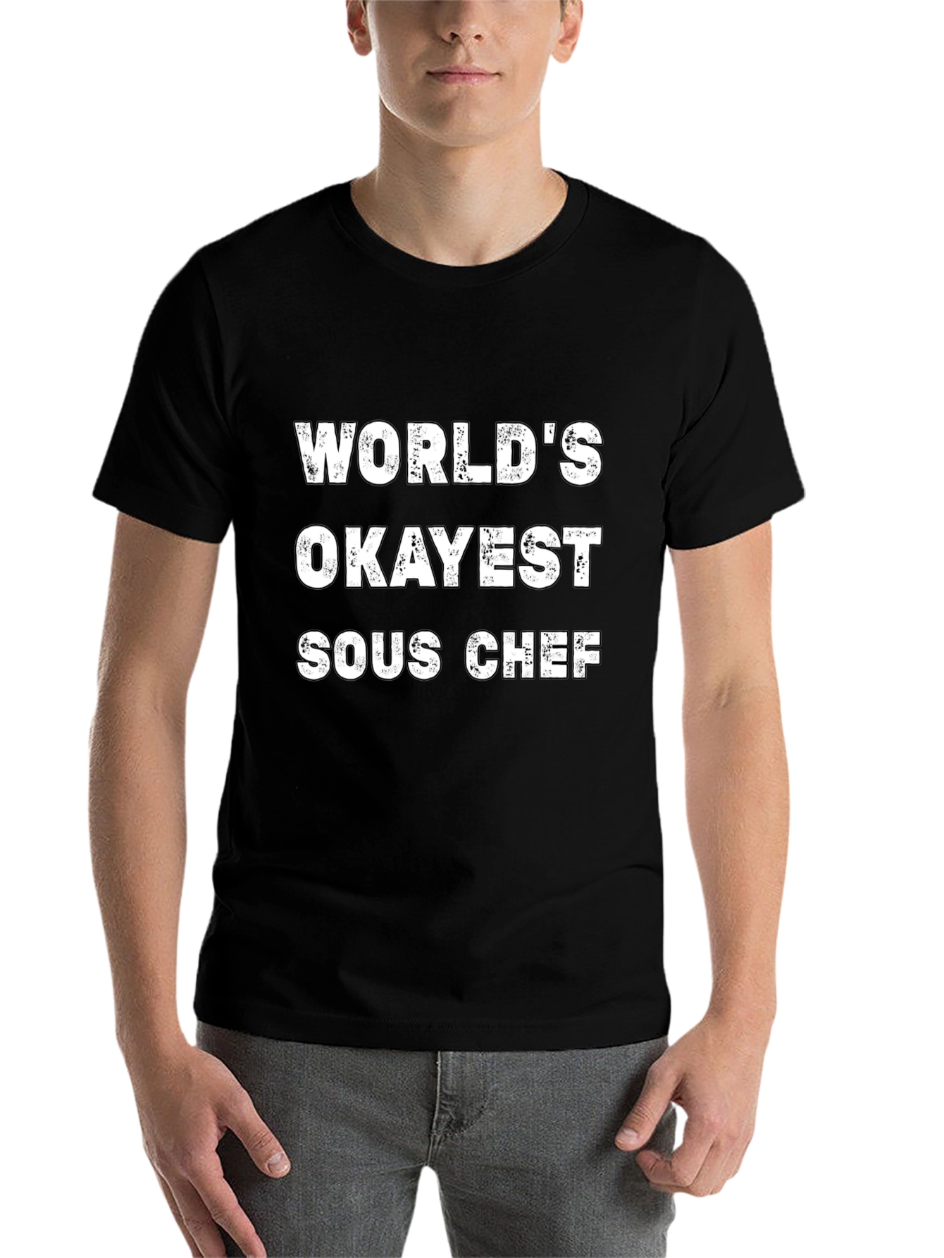 Black World's Okayest Sous Chef T-Shirt view 7