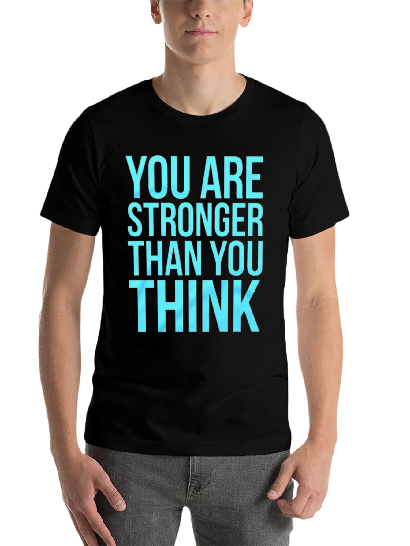 Black Inspirational Tee: You Are Stronger Than You Think view 7