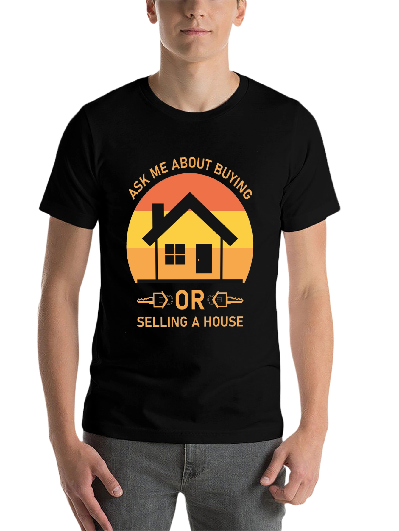Black Real Estate T-Shirt - Ask Me About Buying or Selling! view 7