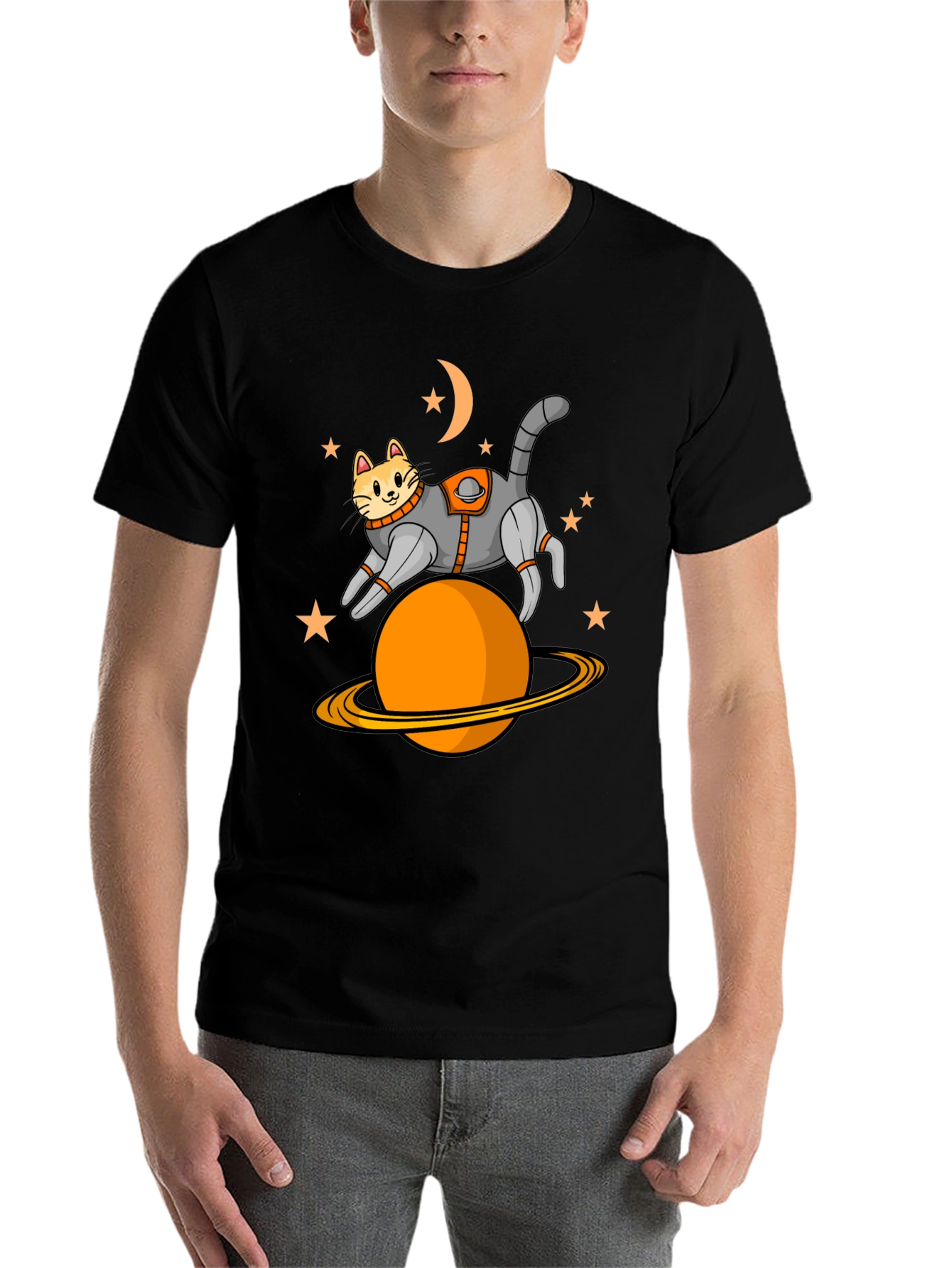 Black Cat Astronaut T-Shirt view 7