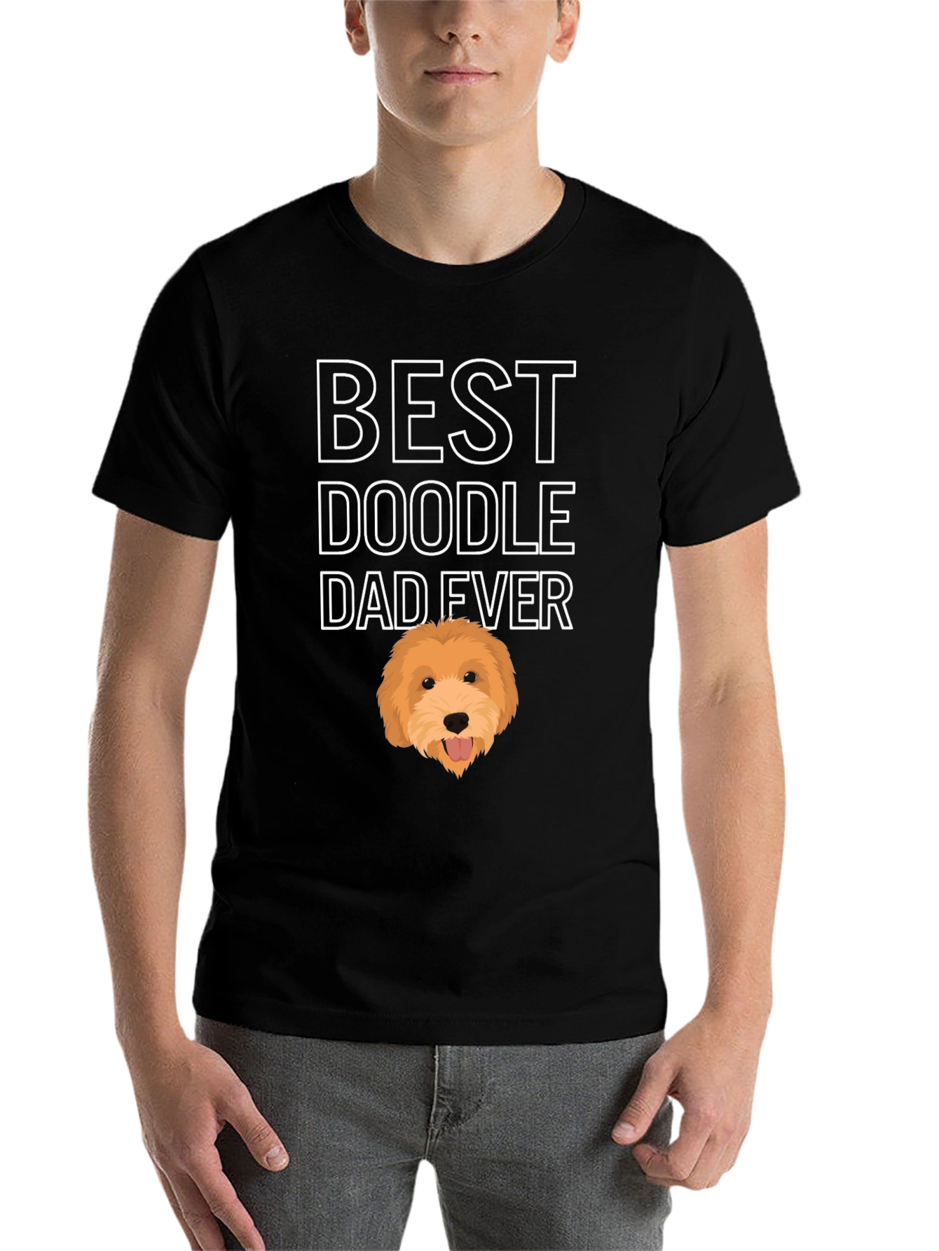 Black Best Doodle Dad Ever Graphic Tee view 7