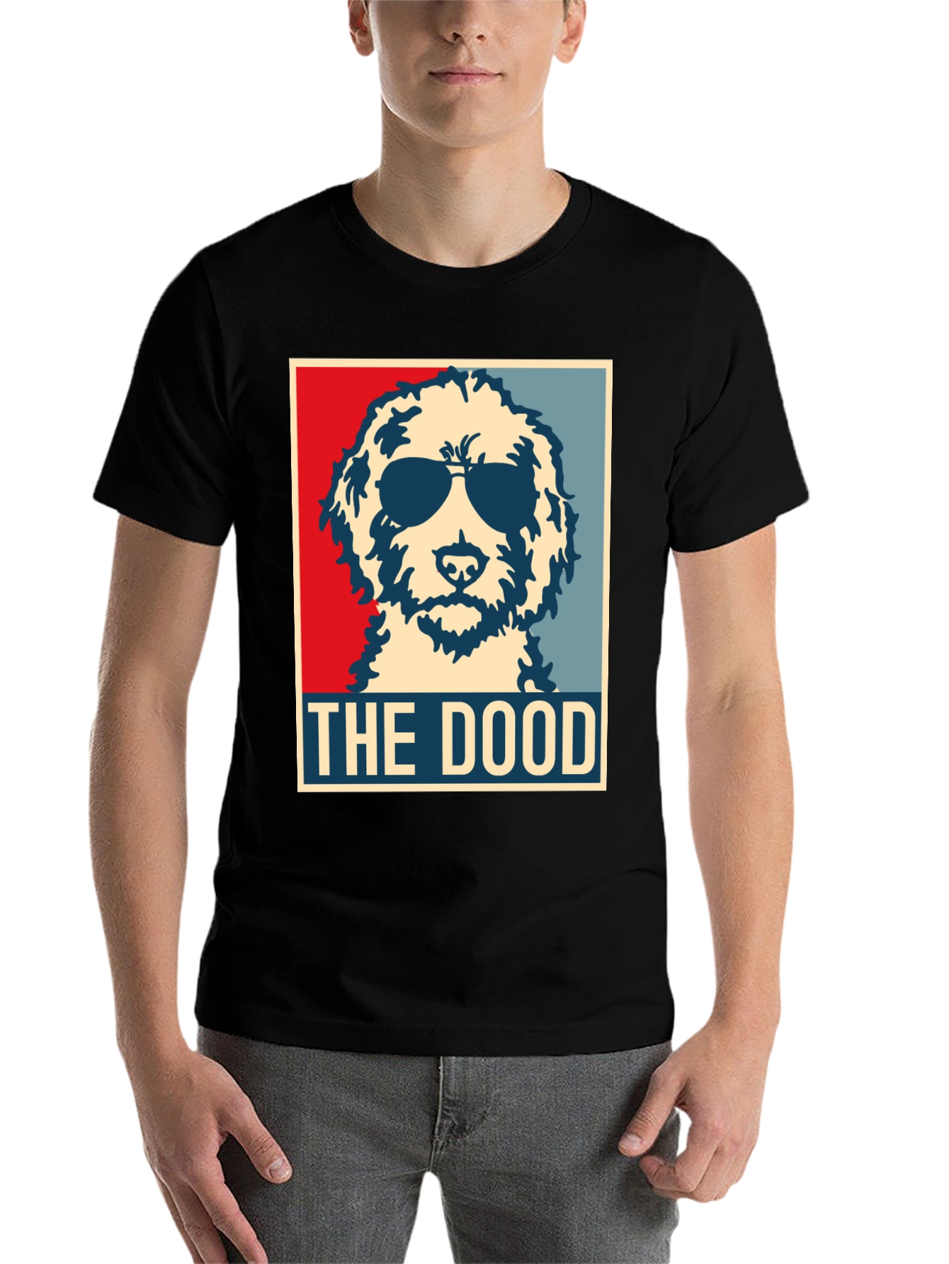 Black The Dood T-Shirt: Cool Dog Graphic Tee view 7