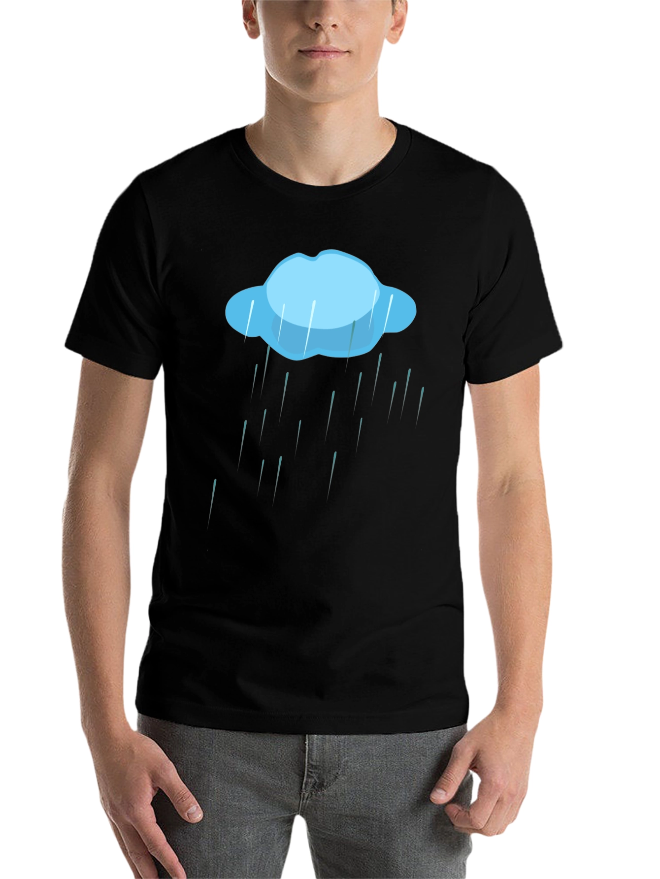 Black Rain Cloud Graphic Tee - Weather T-Shirt view 7