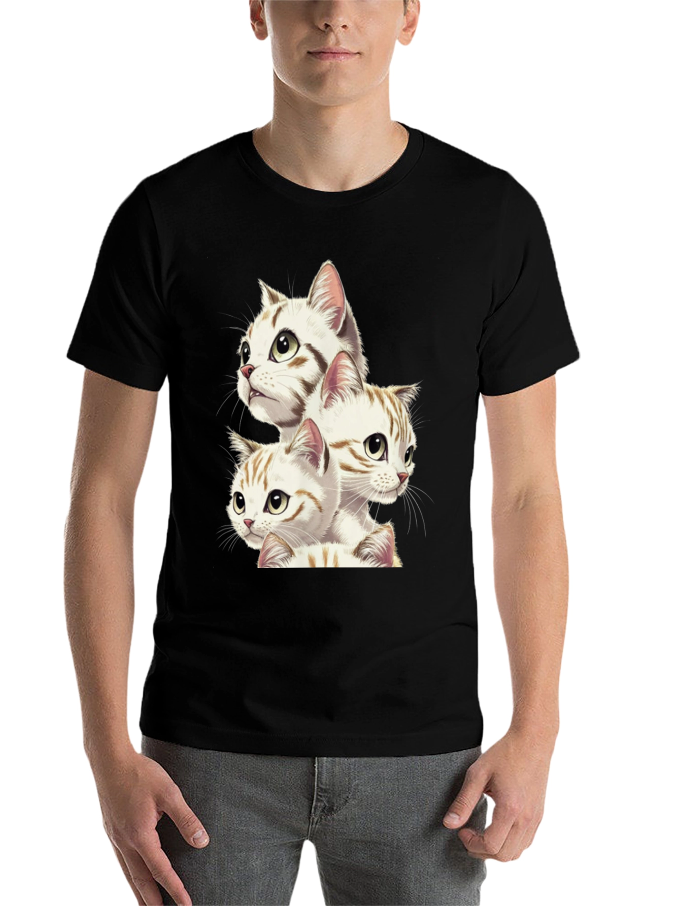 Black Cool Cats Graphic Tee - Purrfect Style! view 7