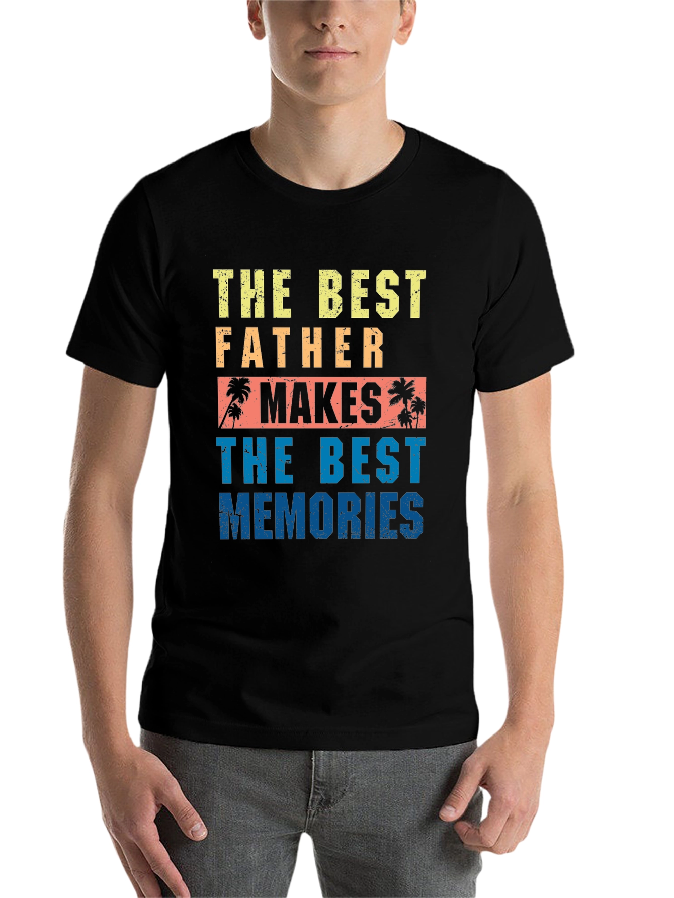 Black Best Father Makes Best Memories Graphic Tee view 7