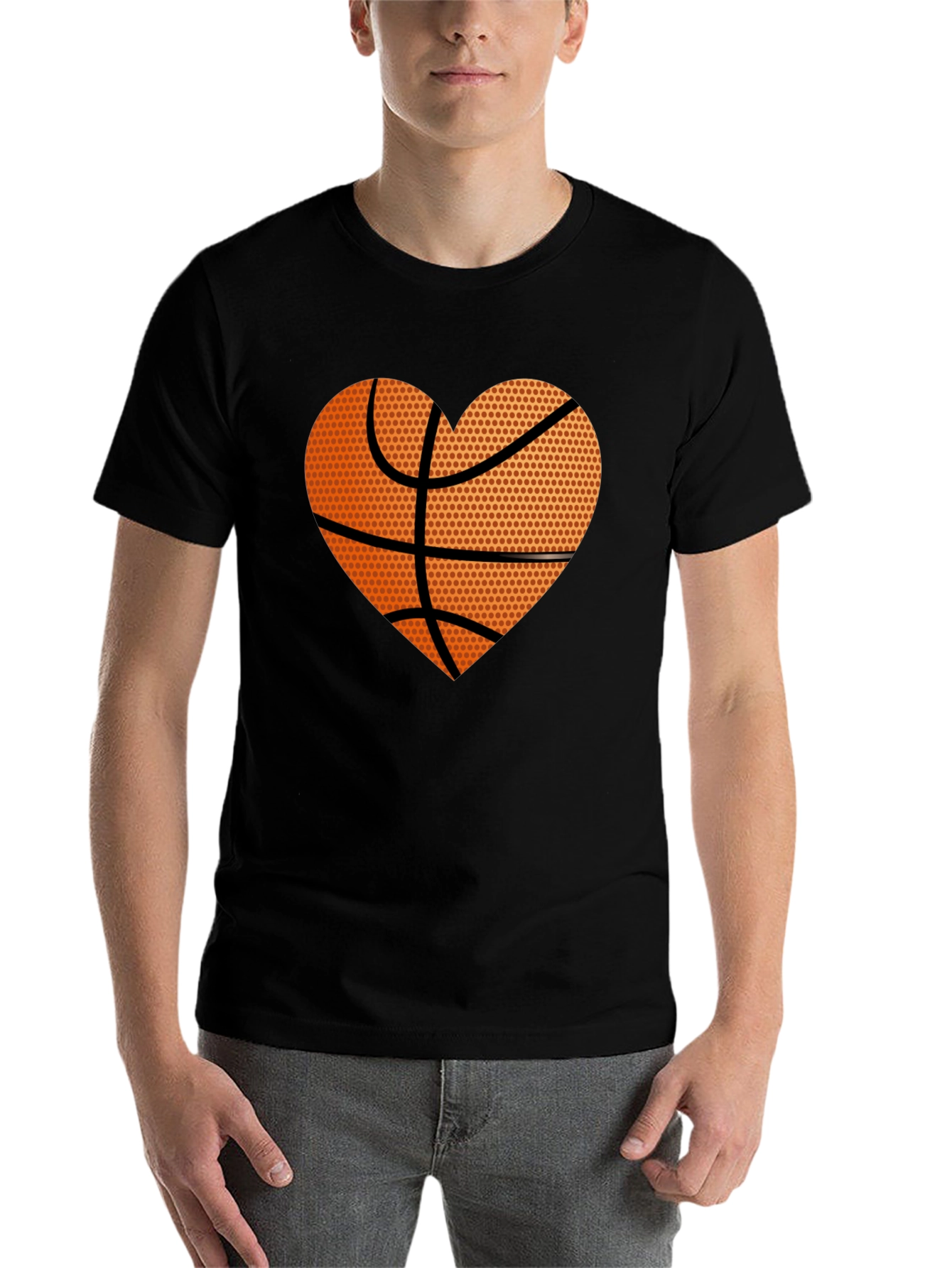 Black Basketball Heart Graphic Tee - Love the Game! view 7