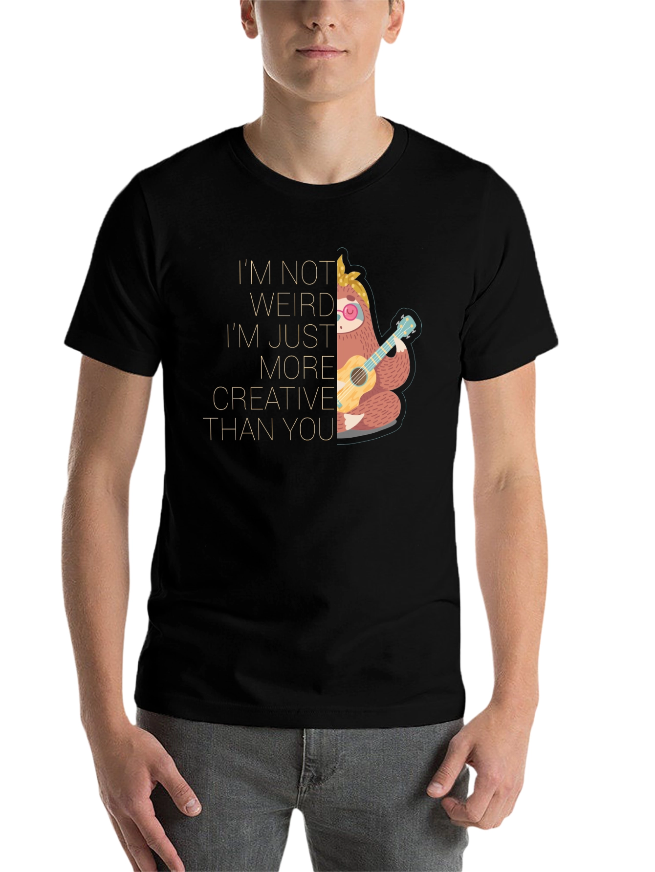Black Creative Sloth T-Shirt - Unique Graphic Tee view 7