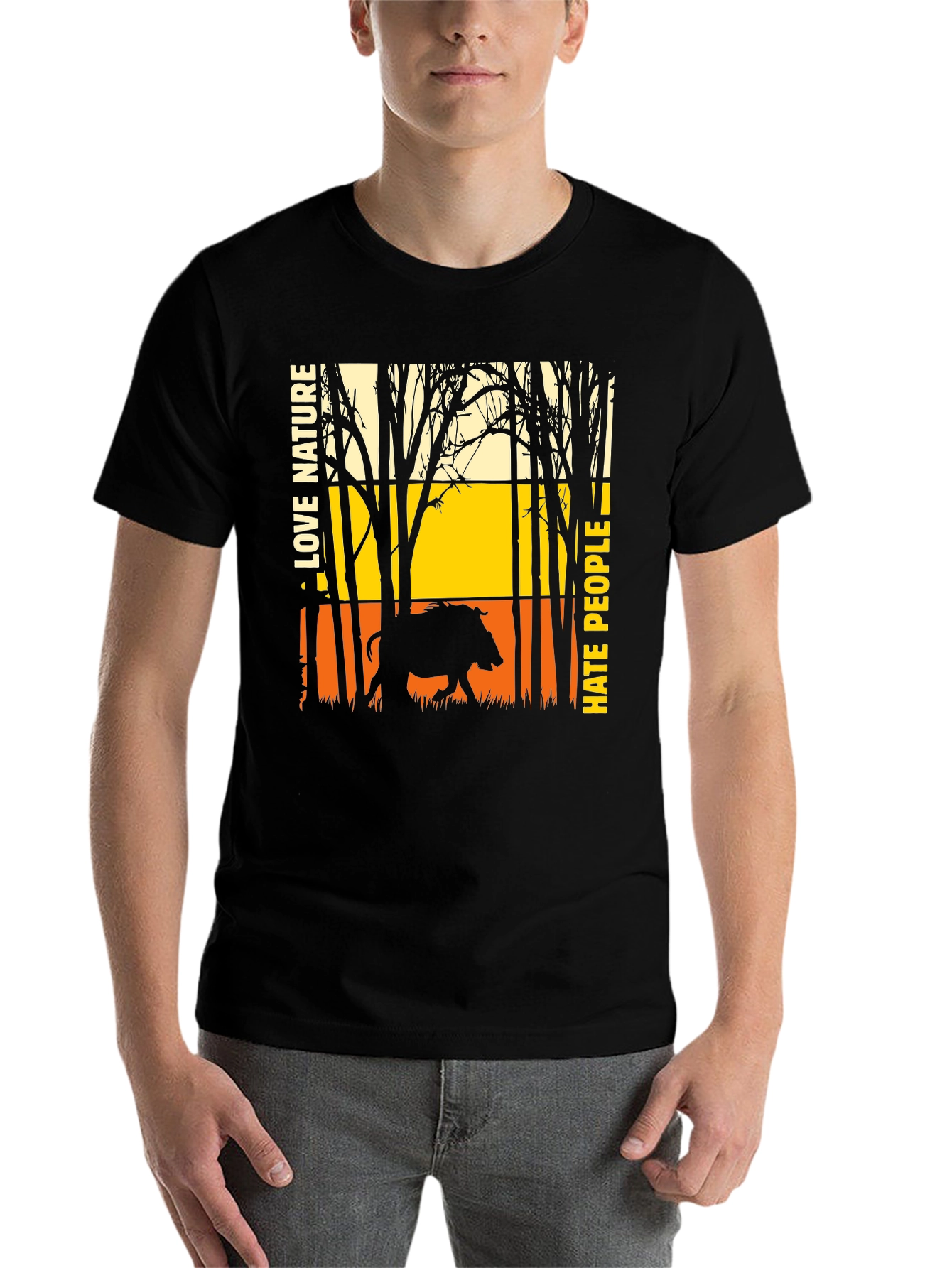 Black Love Nature Hate People Graphic Tee view 7