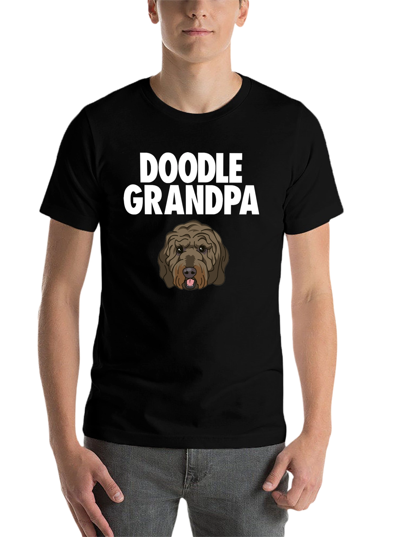 Black Doodle Grandpa T-Shirt - Dog Lover Gift view 7
