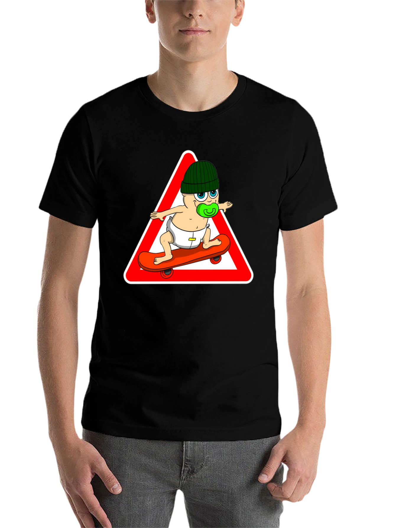 Black Baby Skateboarder Graphic Tee view 7