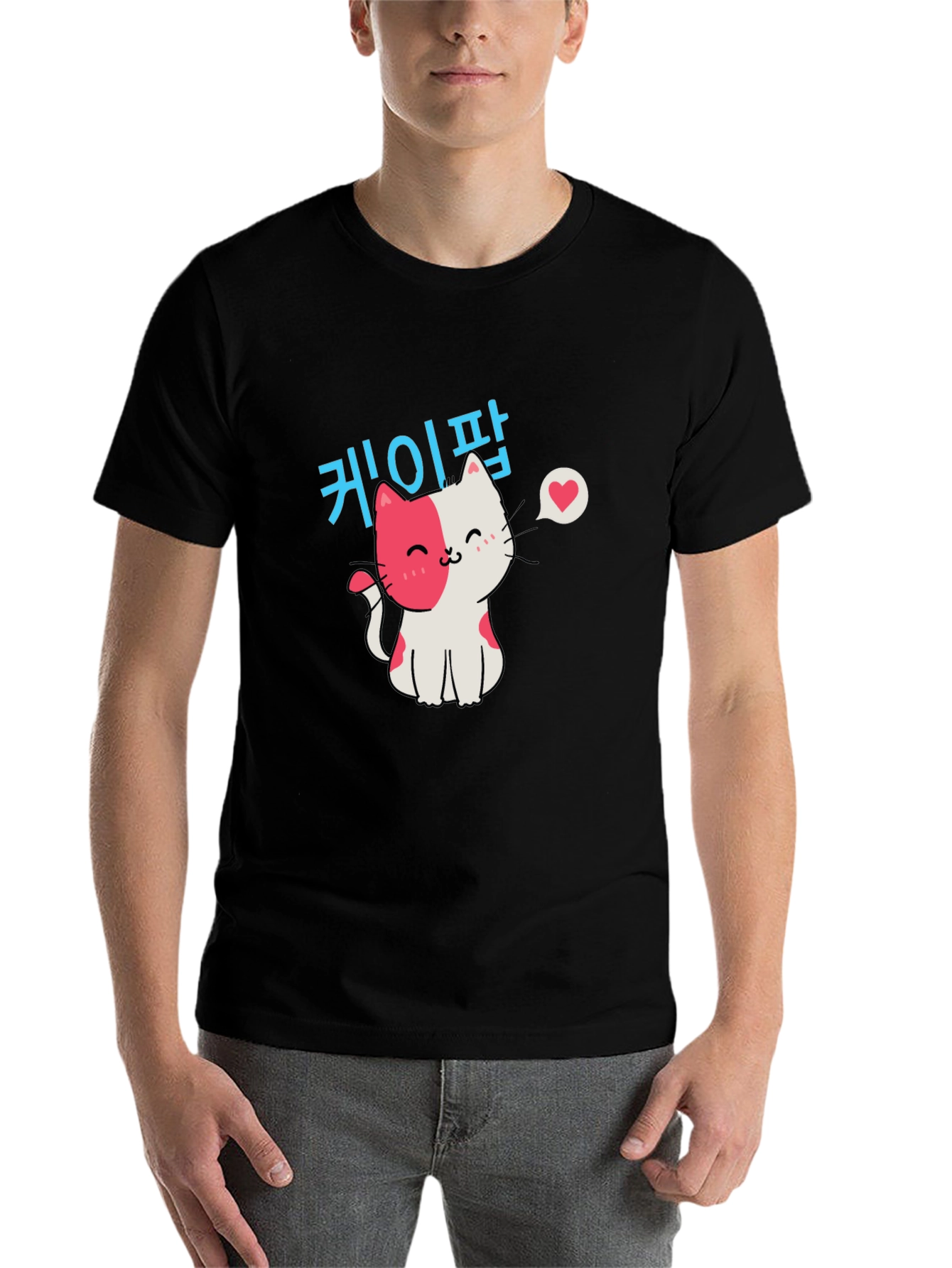 Black Cute Cat T-Shirt - Korean Pop Style view 7